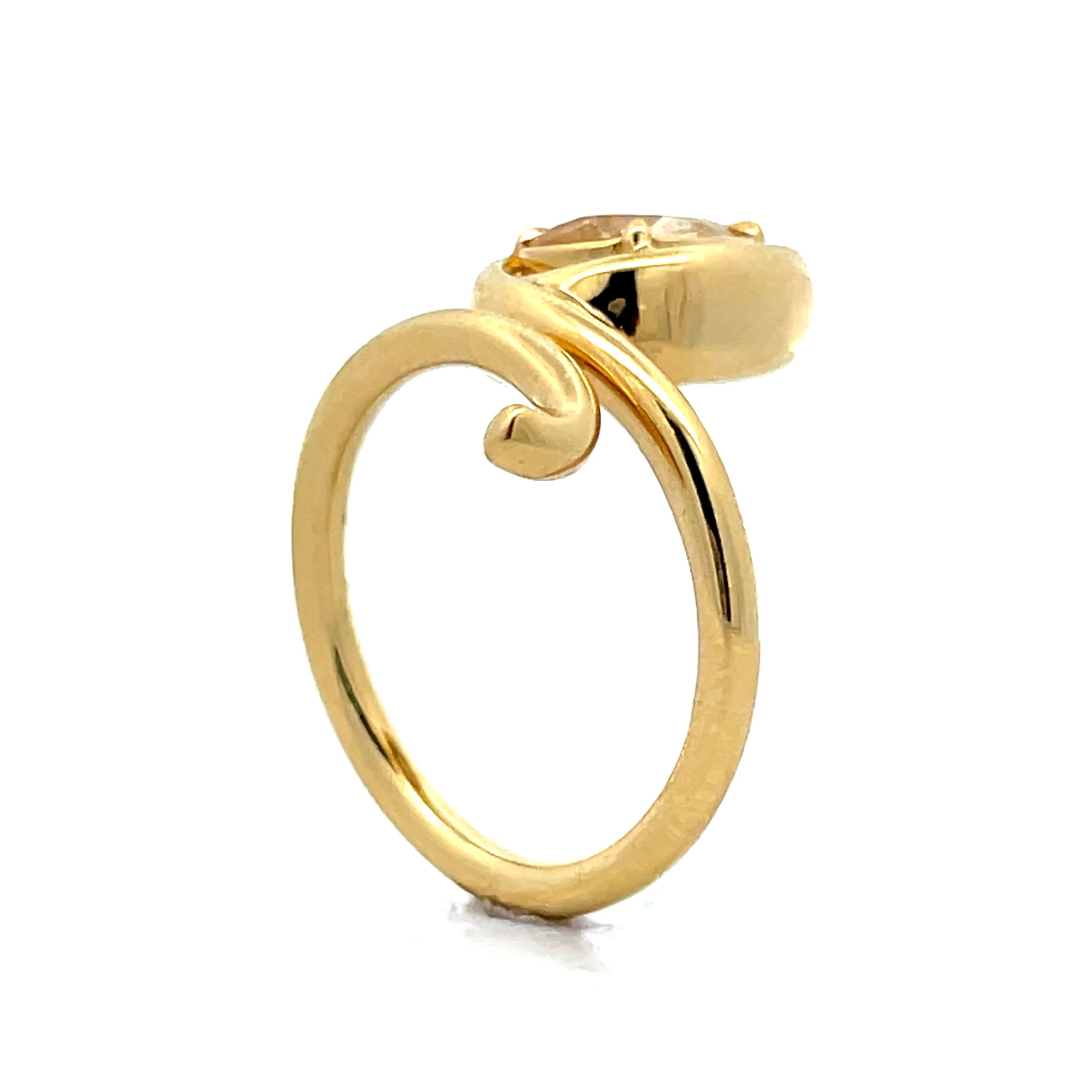 1.43 Fancy Yellow Brown Diamond Snake Ring in 18k - Image 5