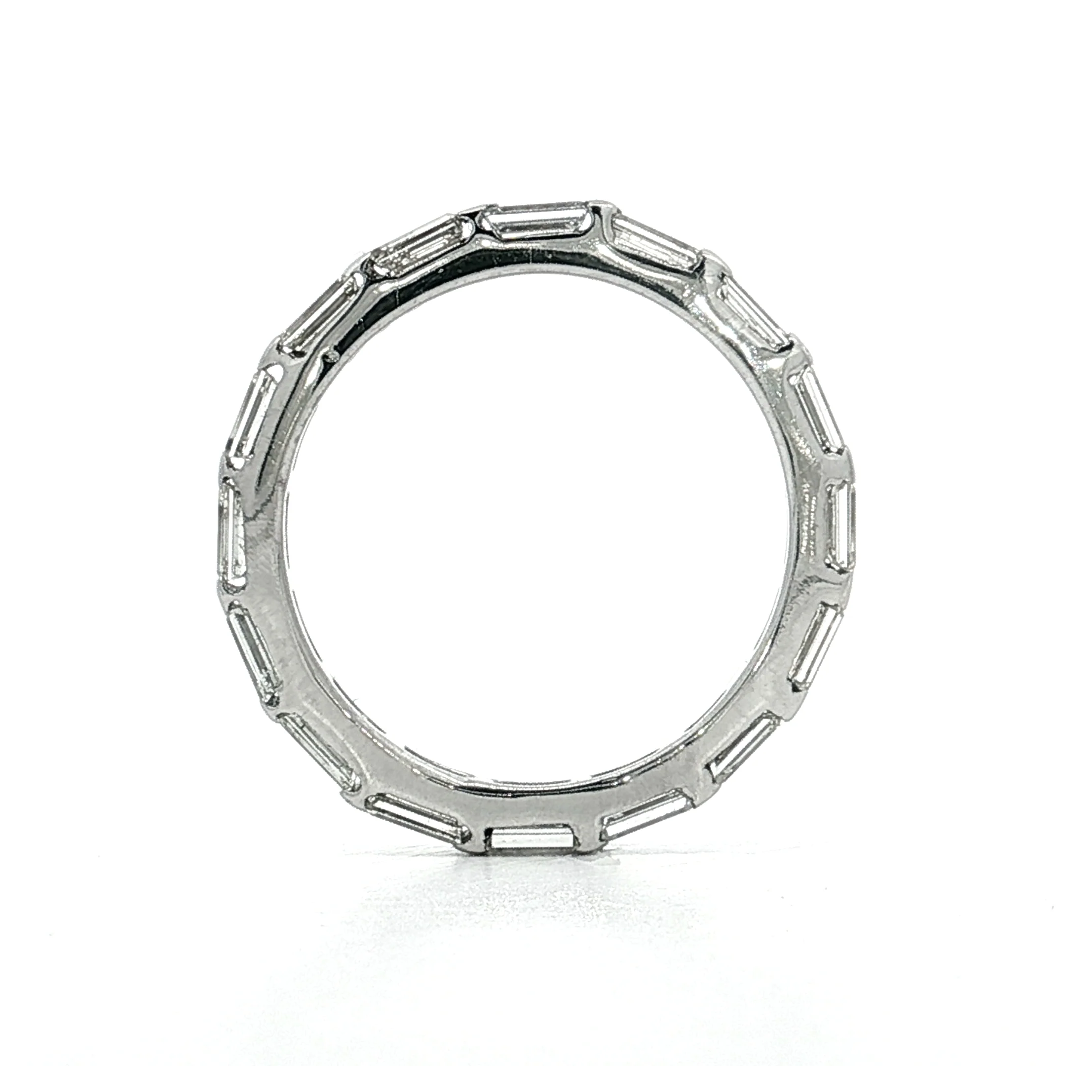 1.44 Baguette Diamond Eternity Band 14k White Gold - Image 6