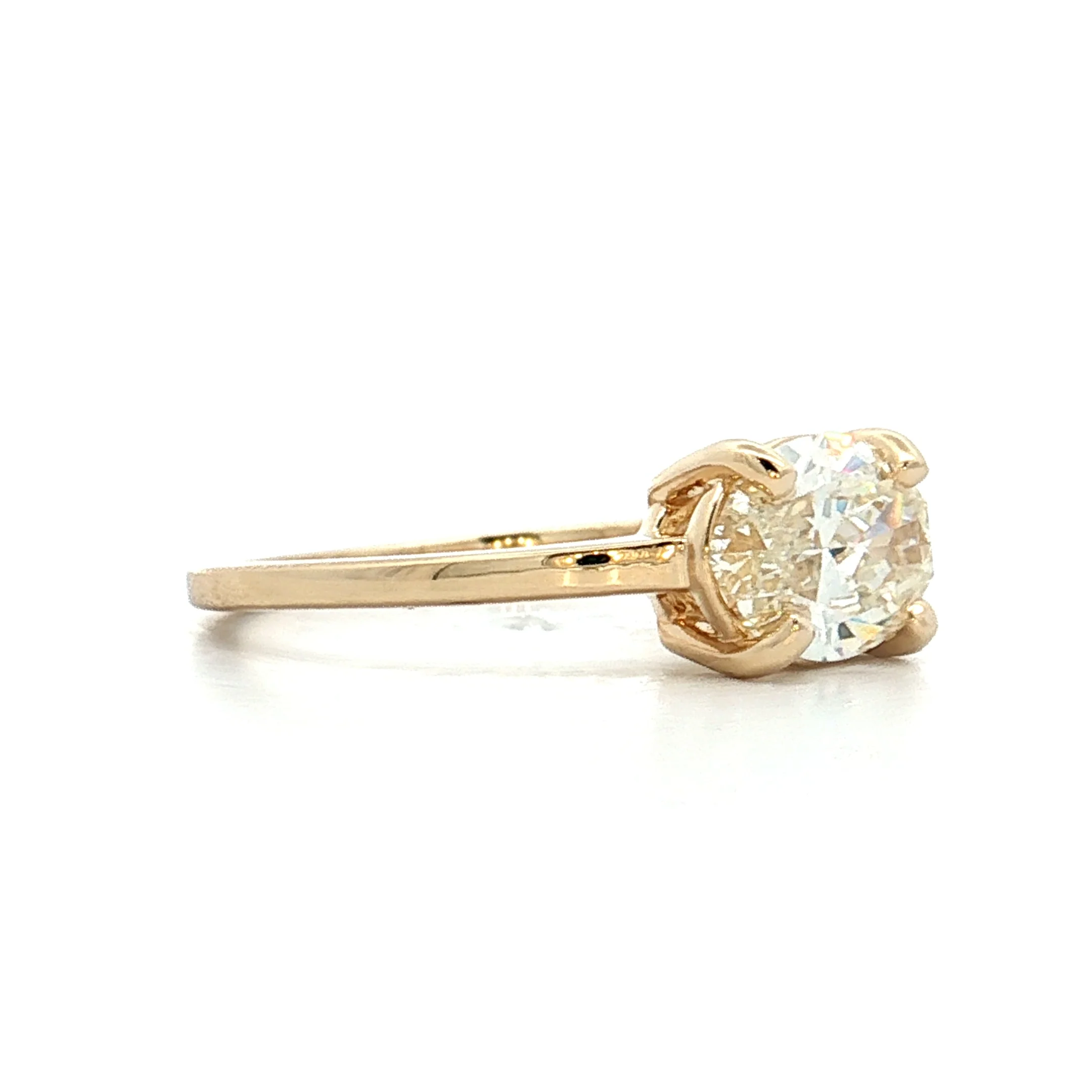 1.44 Oval East-West Diamond Engagement Ring 14k - Image 3