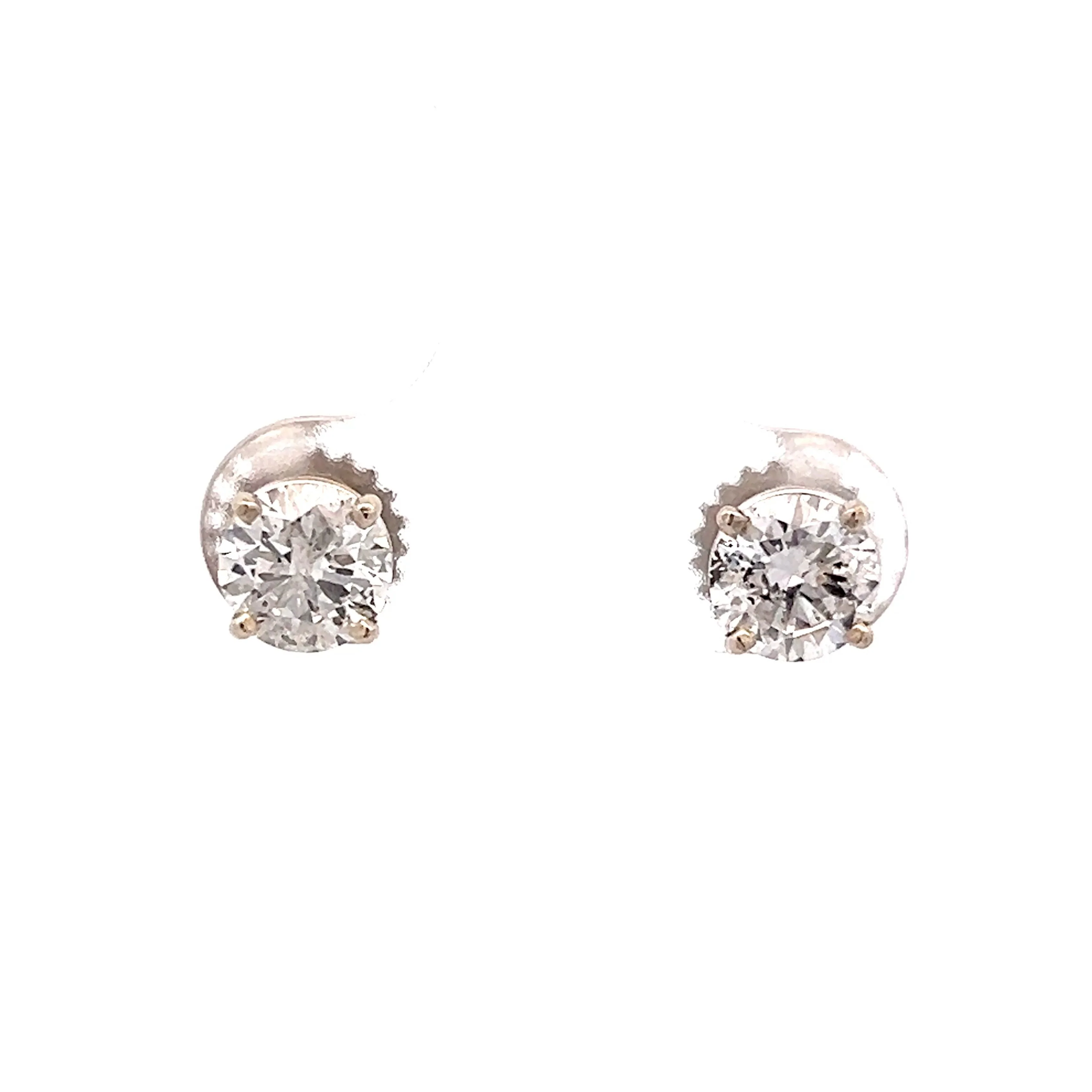 1.44 Stud Diamond Earrings in 14k White Gold