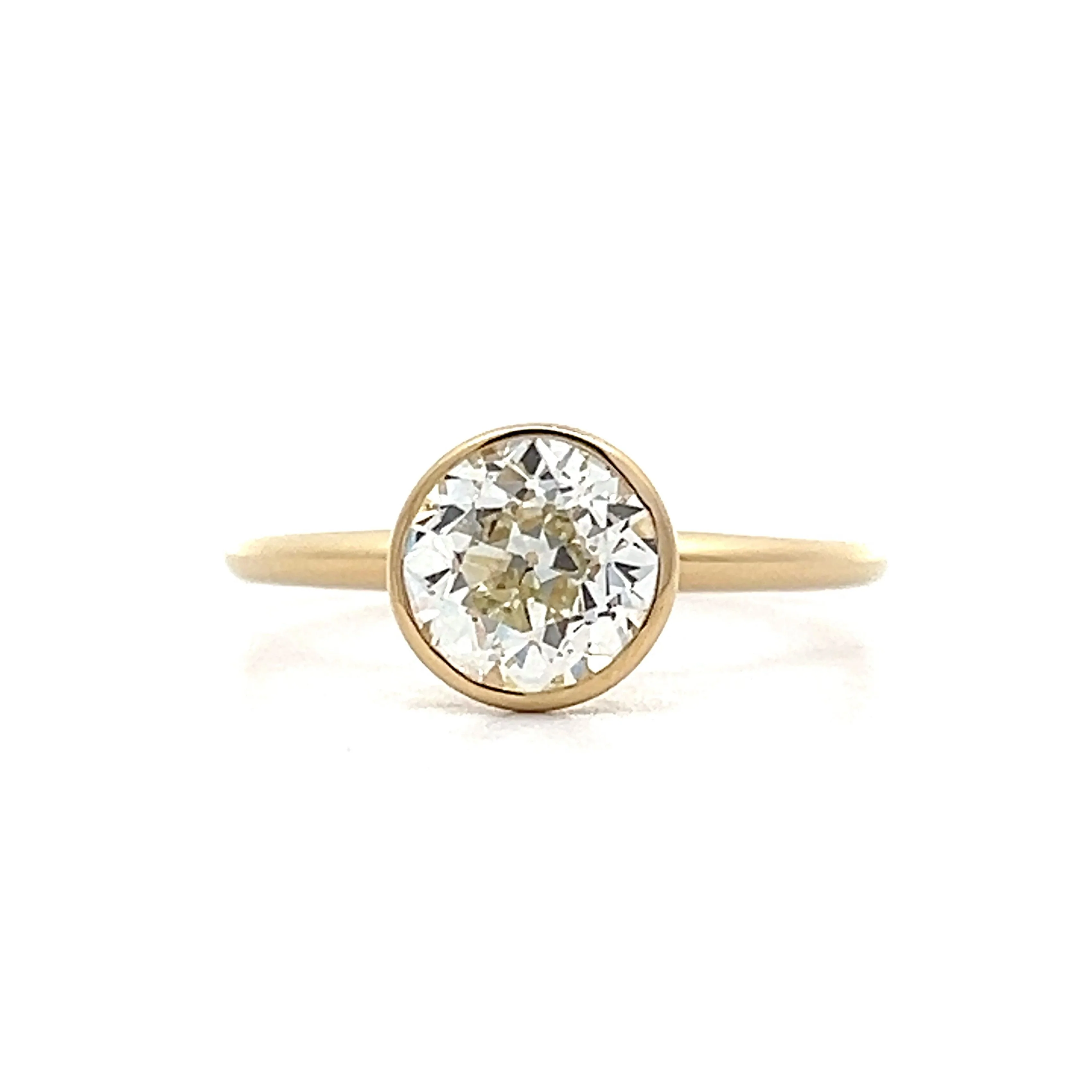 1.44 Old European Diamond Engagement Ring in Yellow Gold