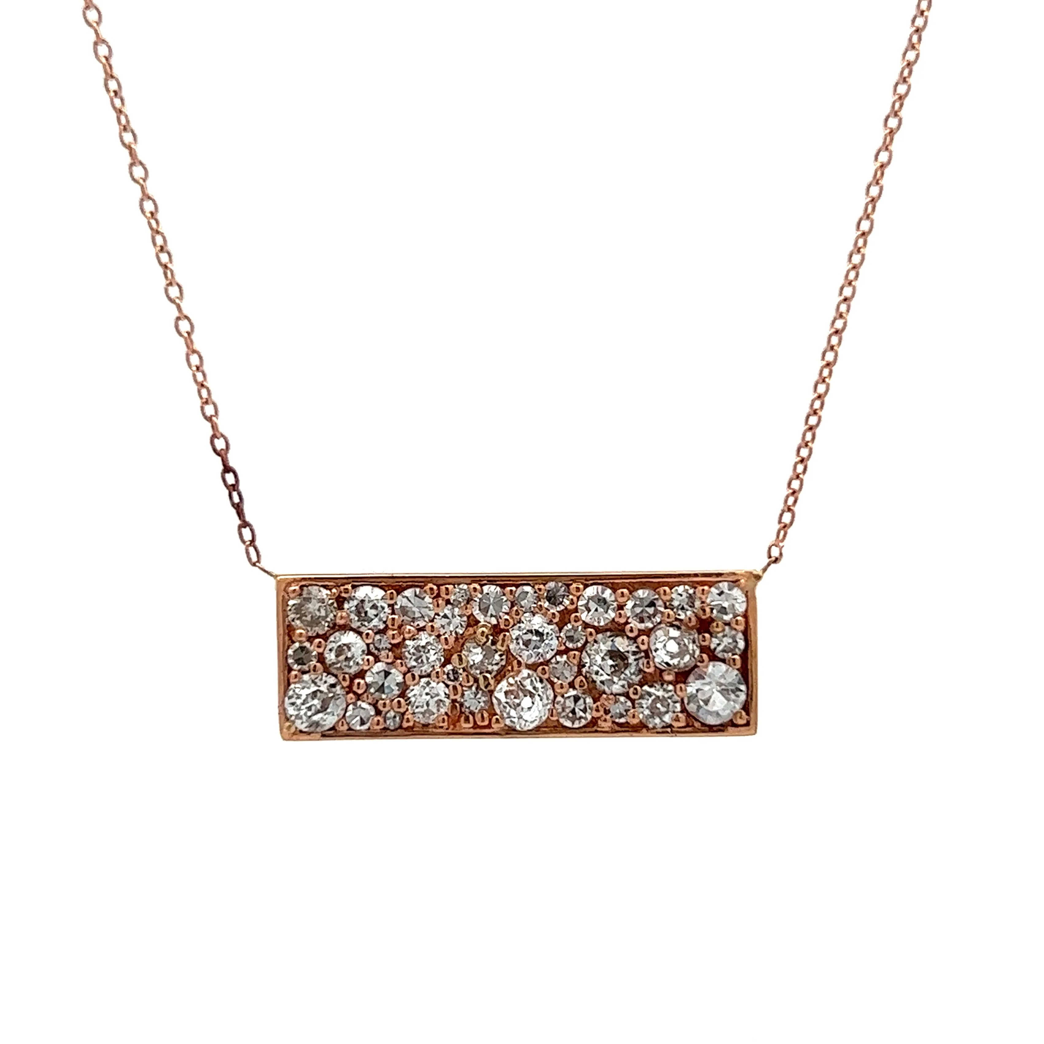 1.46 Diamond Pendant Necklace in Rose Gold