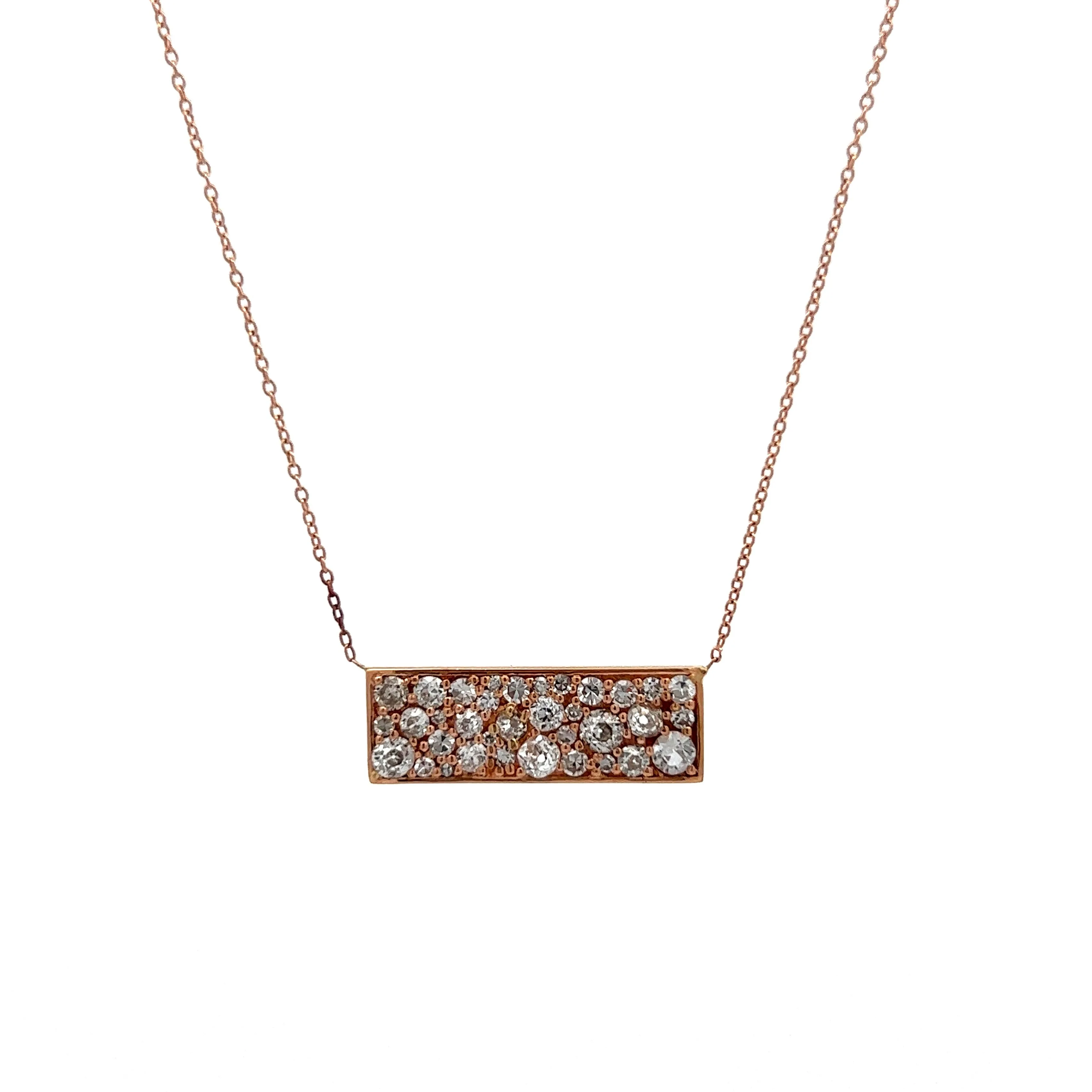 1.46 Diamond Pendant Necklace in Rose Gold - Image 2