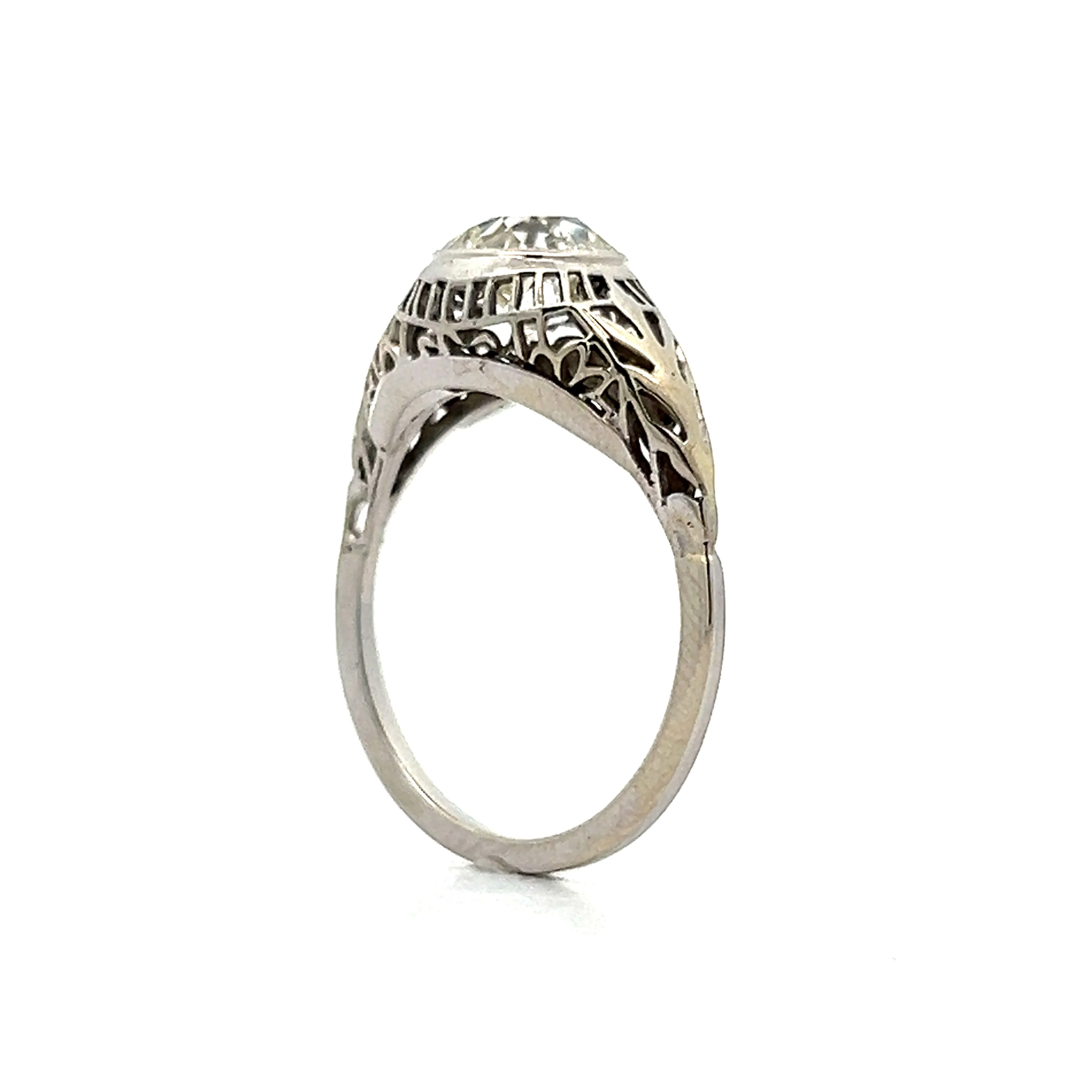 1.46 Vintage Deco Solitaire Engagement Ring in 18k - Image 5