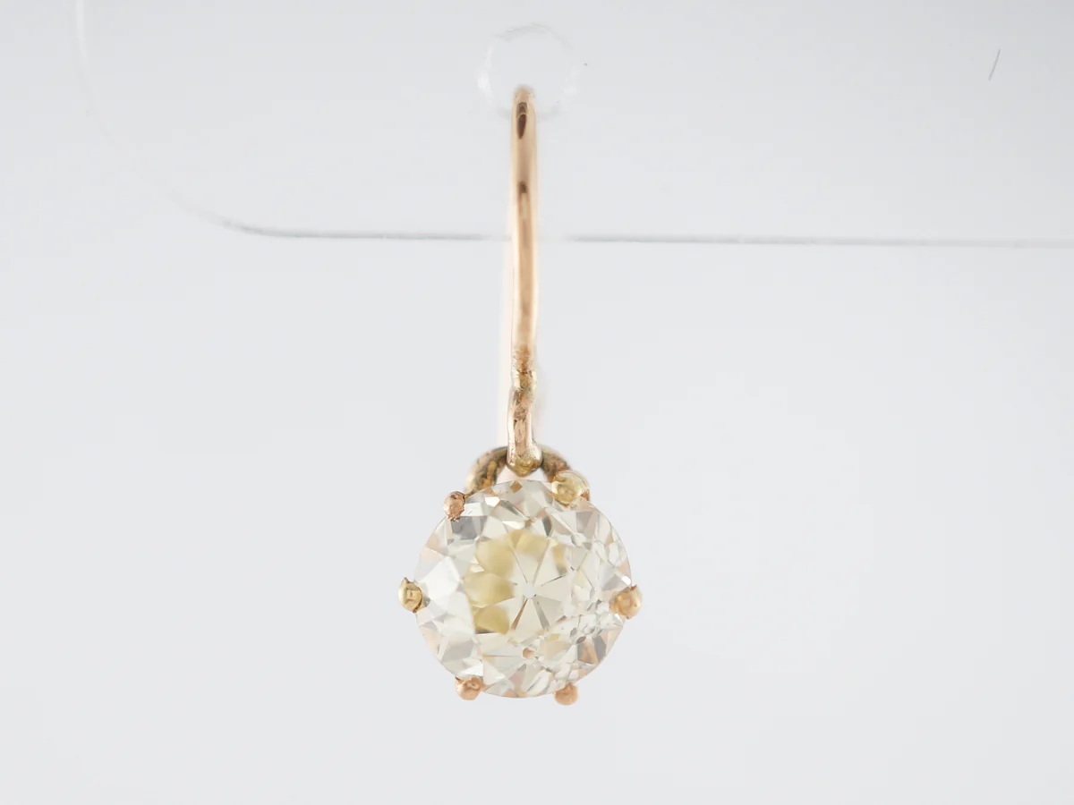 1.5 Carat European Cut Diamond Earrings in Yellow Gold - Image 3