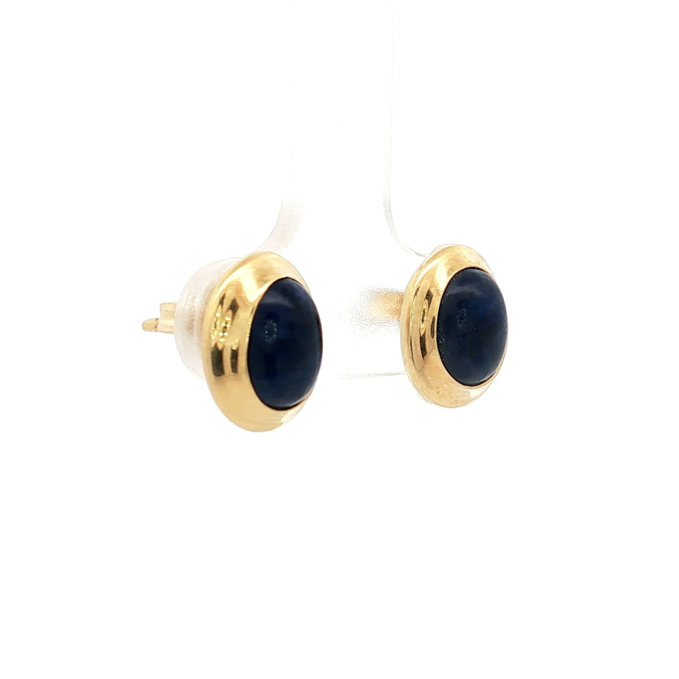 1.50 Cabachon Lapis Lazuli Stud Earrings in 14k - Image 3