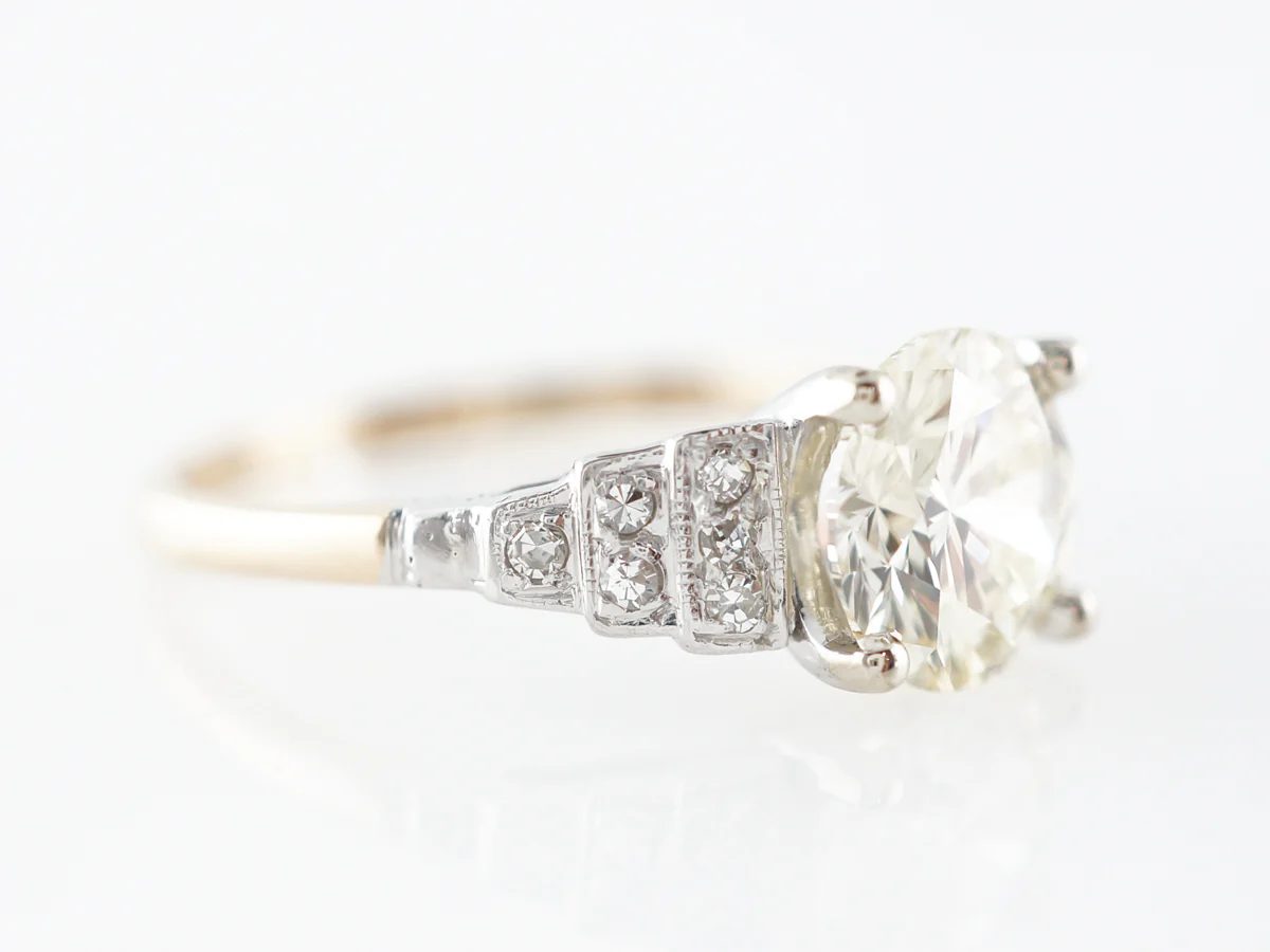 1.50 Carat Art Deco Diamond Two-Tone Engagement Ring - Image 3