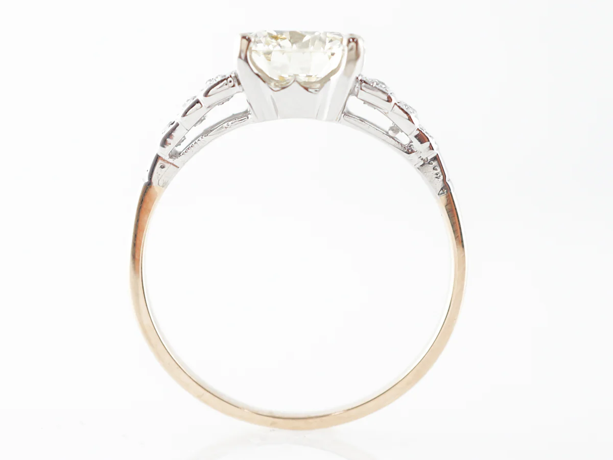 1.50 Carat Art Deco Diamond Two-Tone Engagement Ring - Image 4
