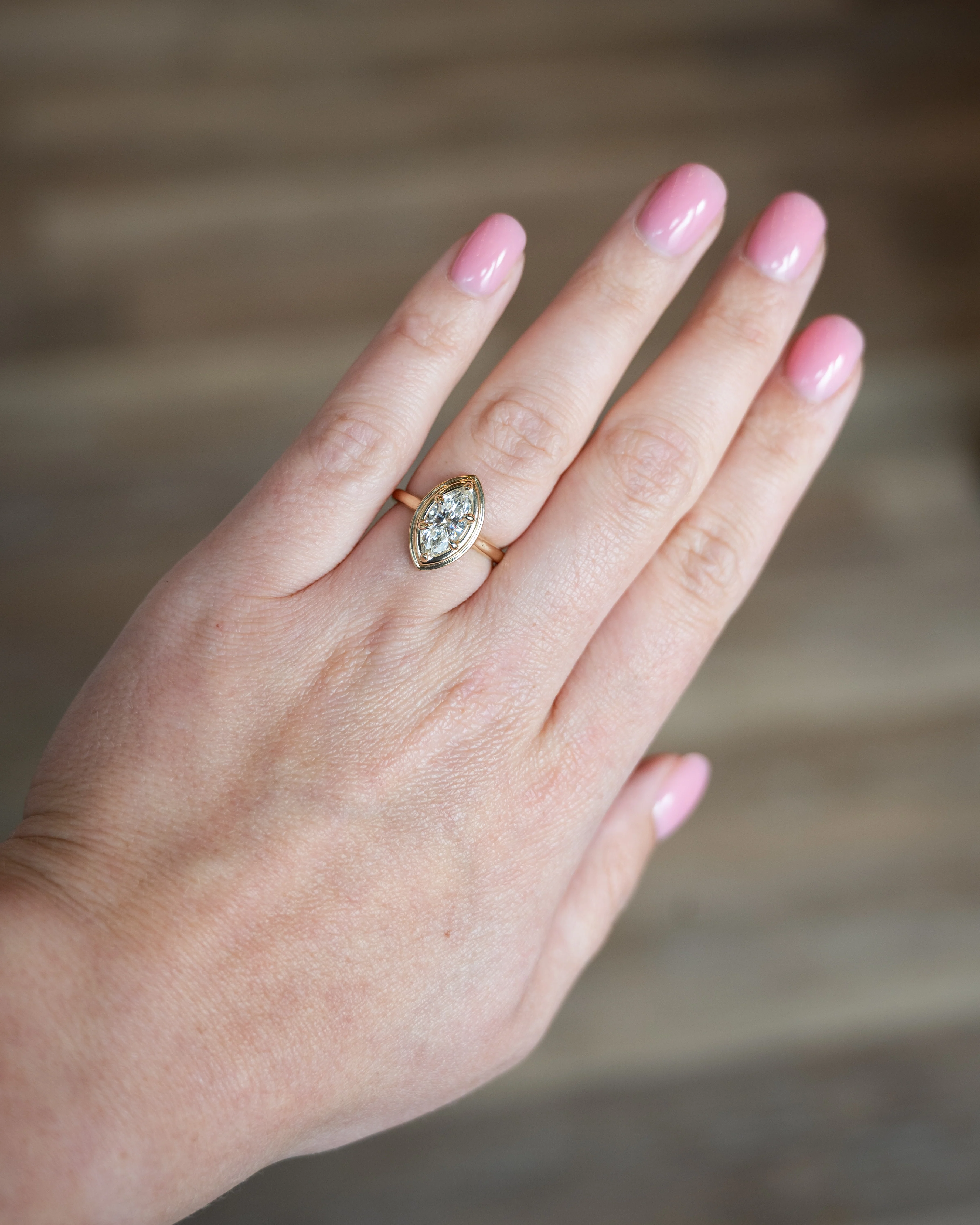 1.50 Marquise Cut Solitaire Diamond Engagement Ring 14k - Image 7