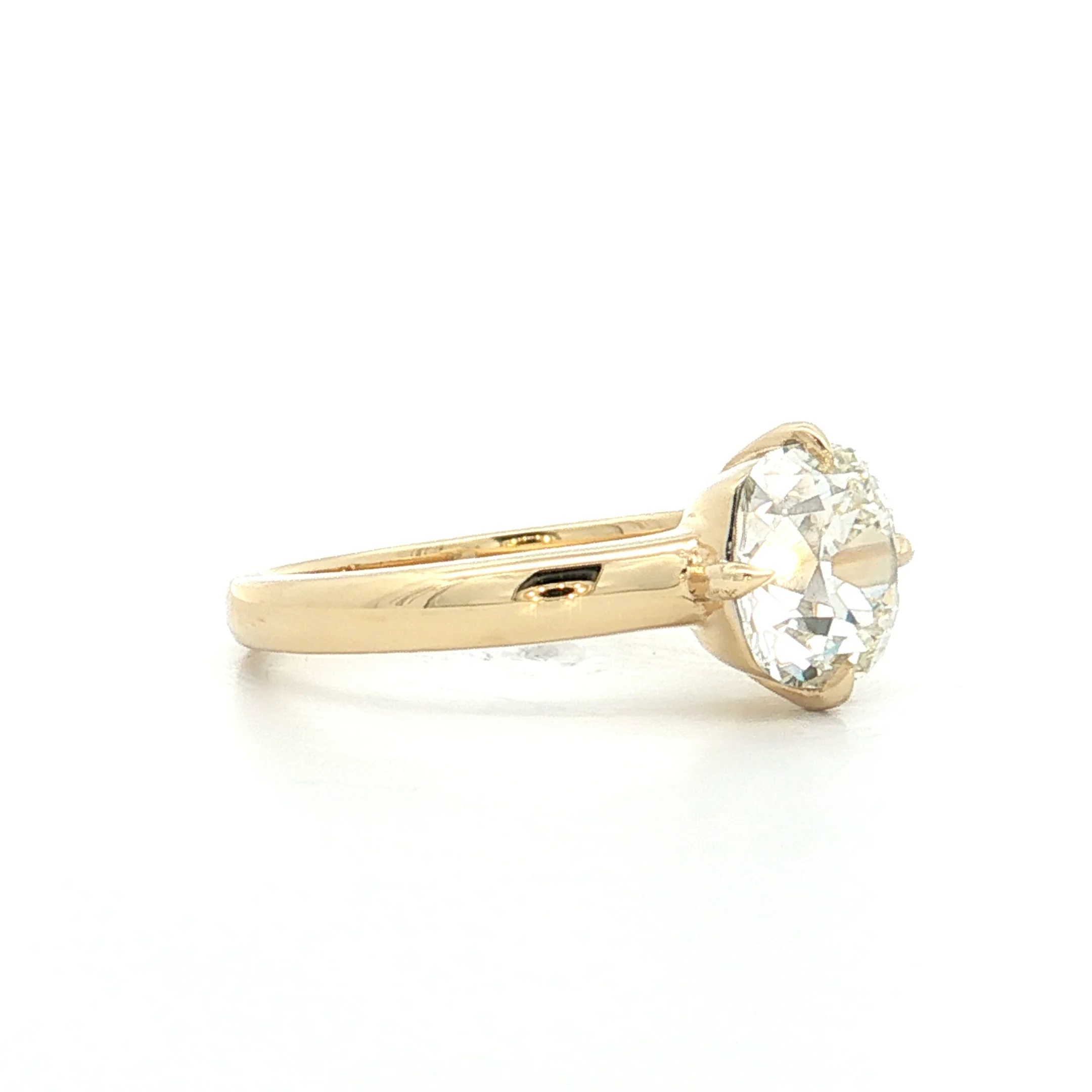 1.50 Old Mine Cut Diamond Engagement Ring 18k - Image 3