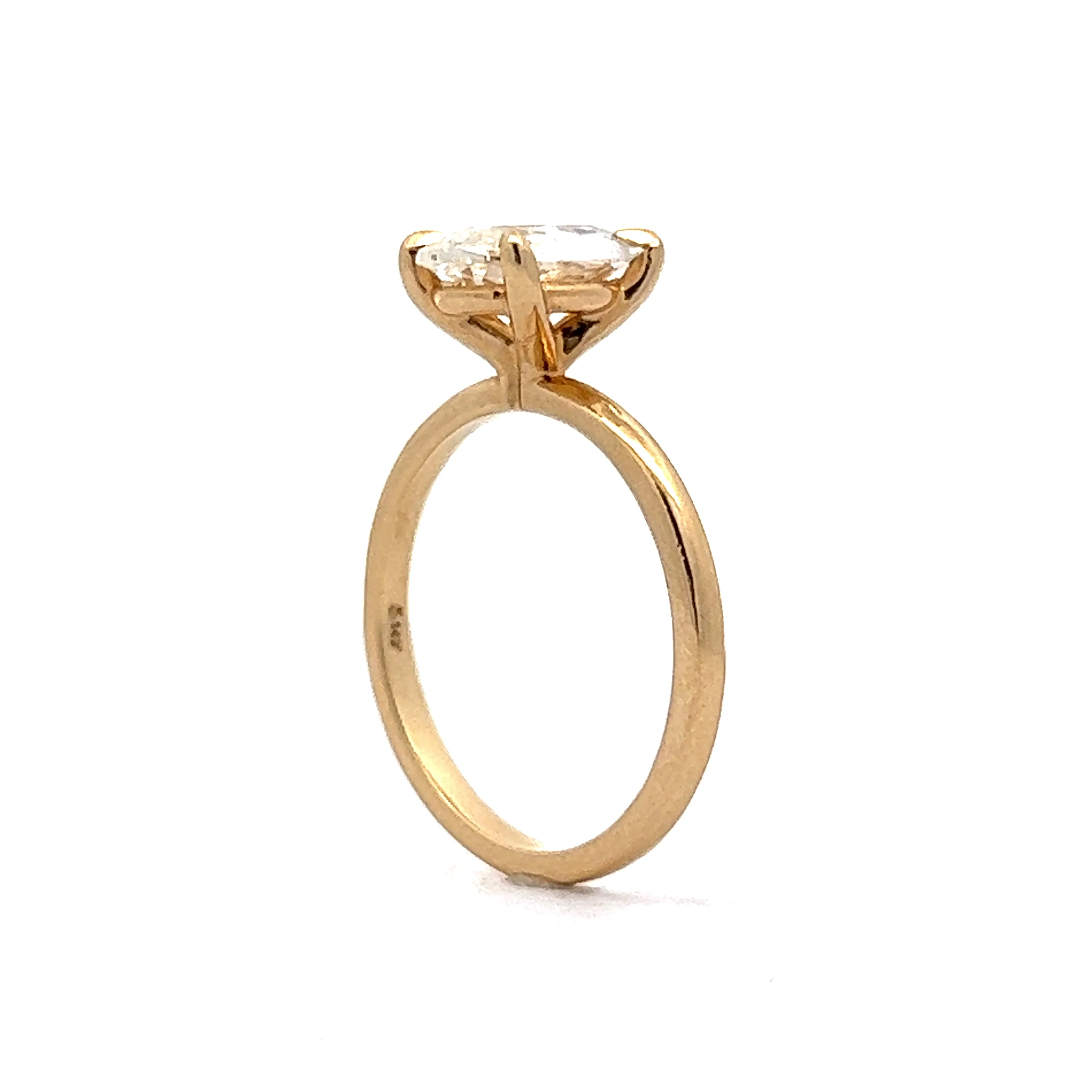 1.50 Oval Cut Diamond Engagement Ring in 14k Yellow Gold - Image 5