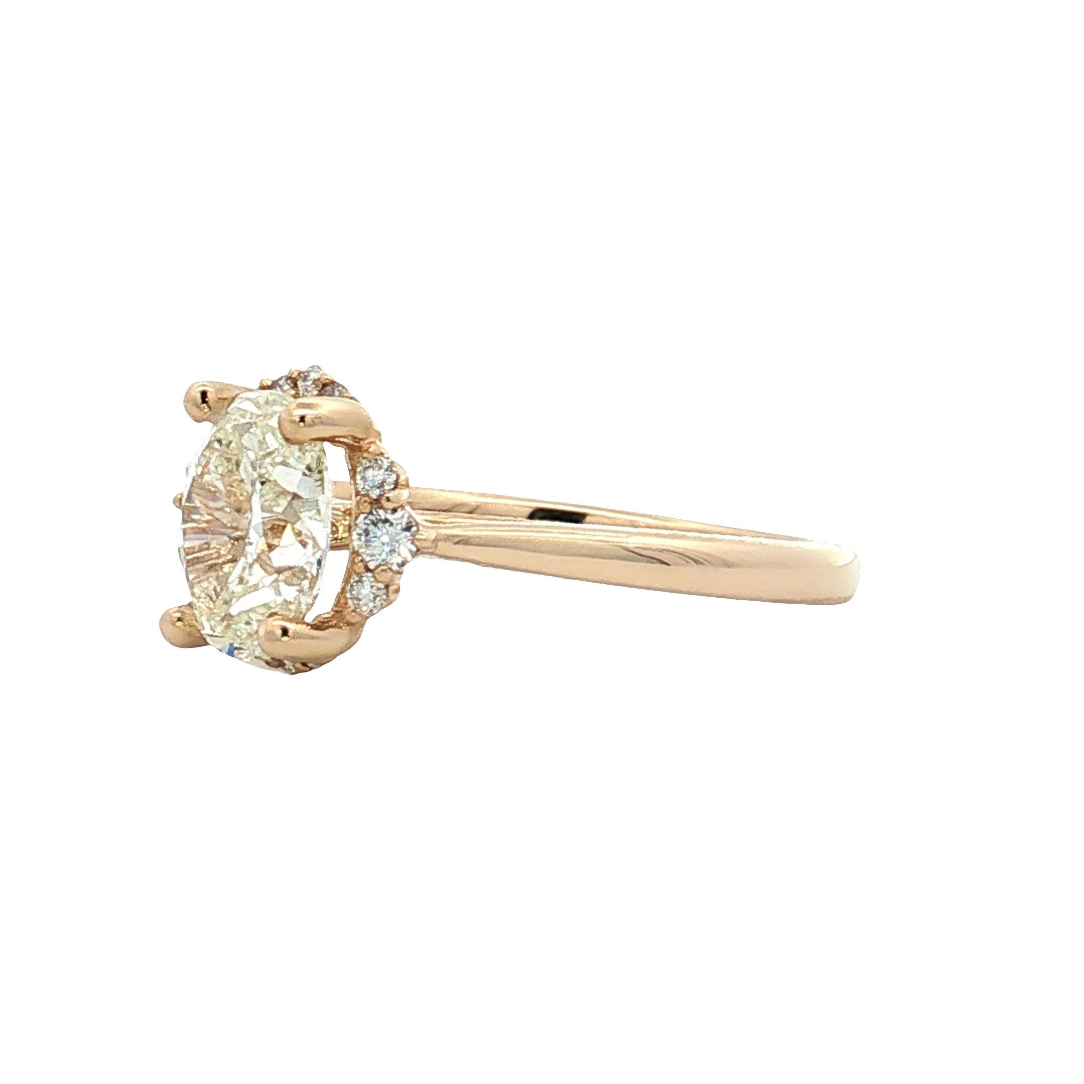 1.50 Oval Diamond Engagement Ring 14k Yellow Gold - Image 2