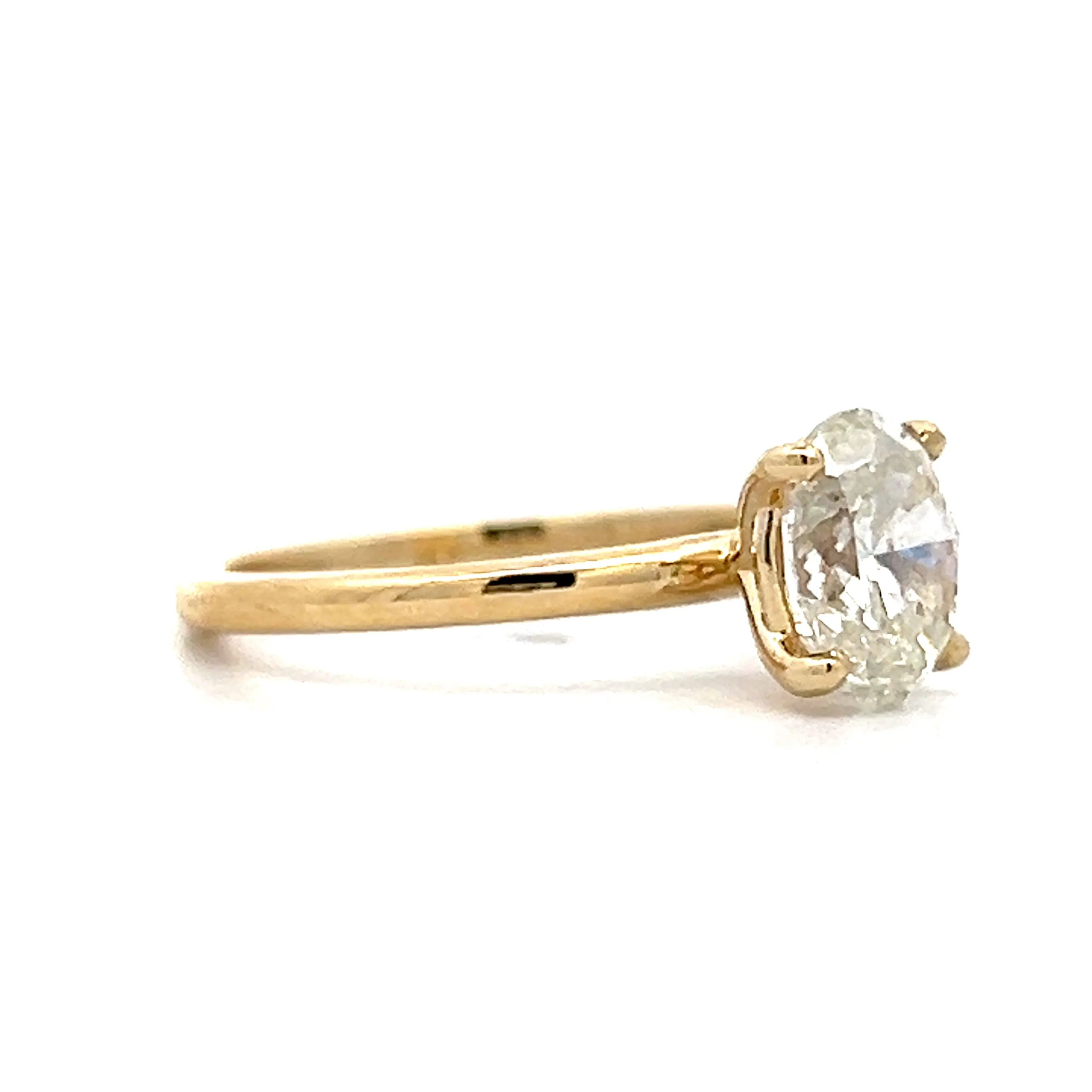 1.50 Oval Diamond Solitaire Engagement Ring in Yellow Gold - Image 3