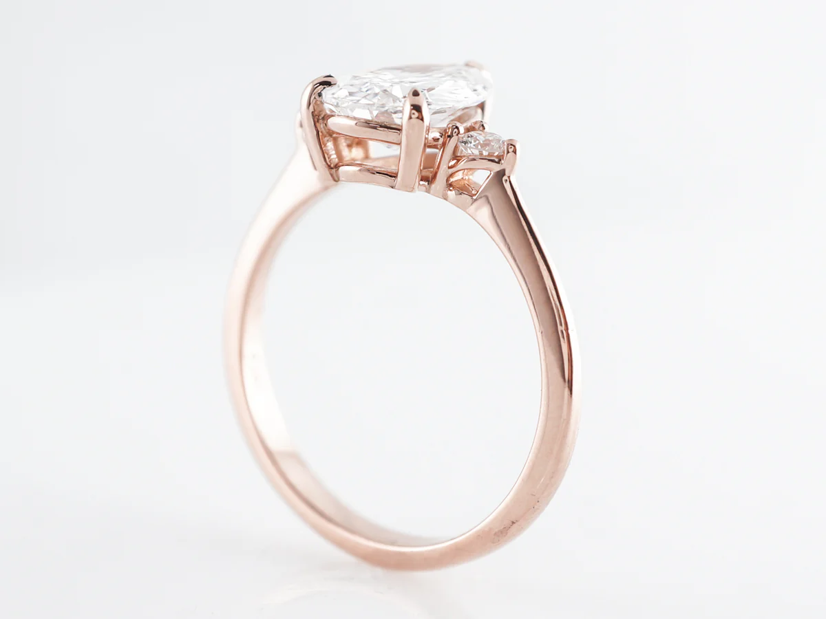1.50 Pear Cut Diamond Engagement Ring 14k Rose Gold - Image 5