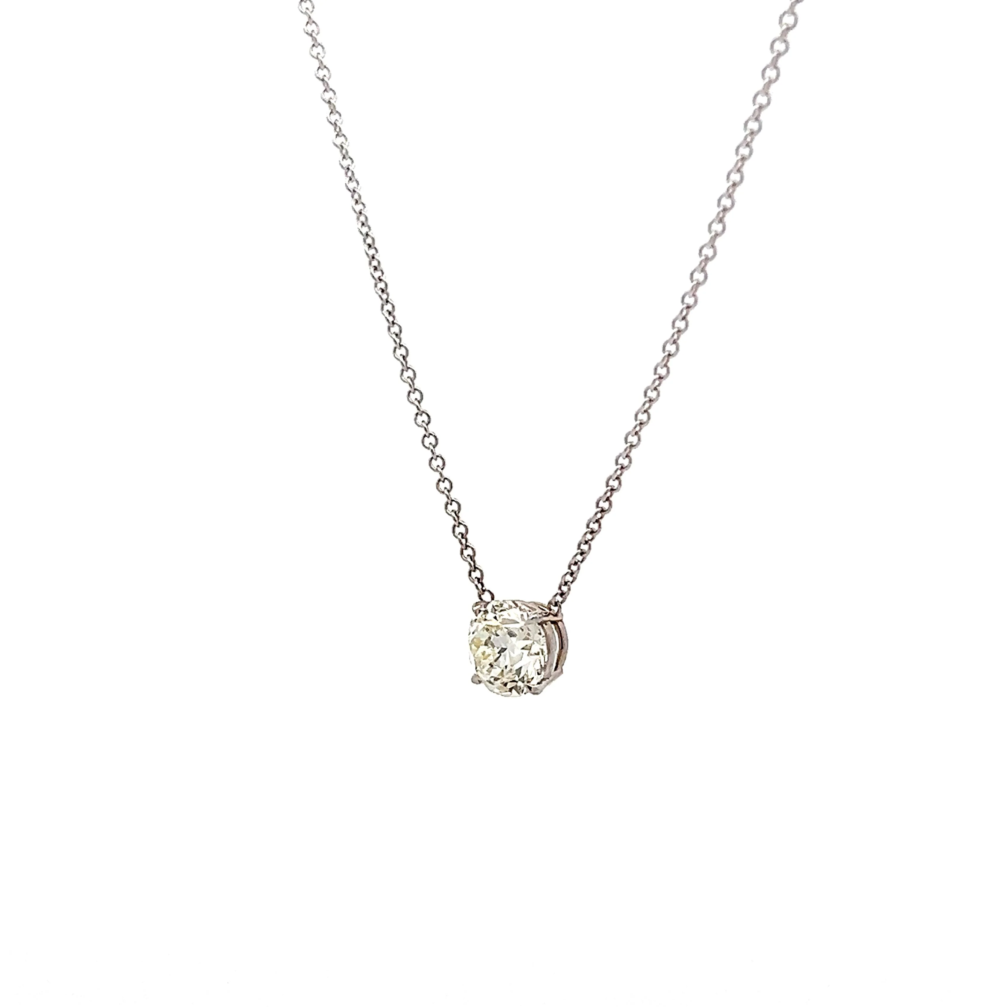 1.50 Round Brilliant Diamond Pendant in 18k White Gold - Image 2
