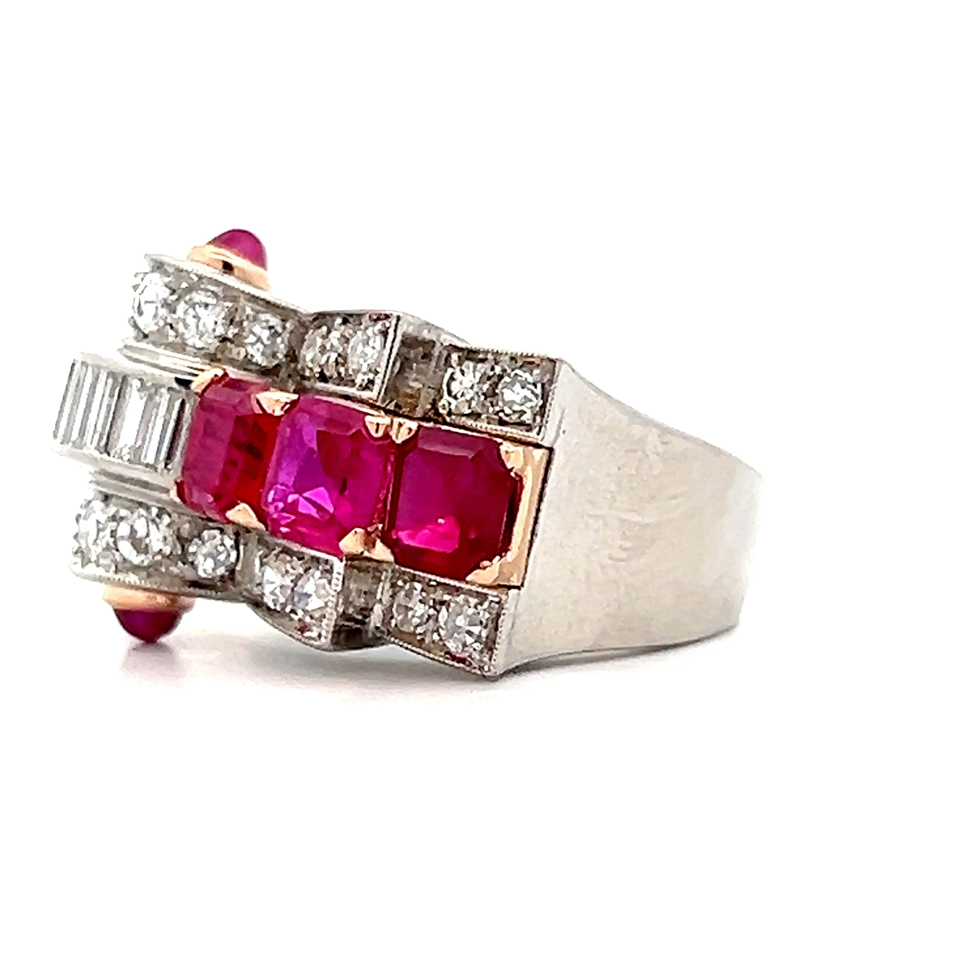 1.50 Ruby & Diamond Cocktail Ring in Platinum - Image 2