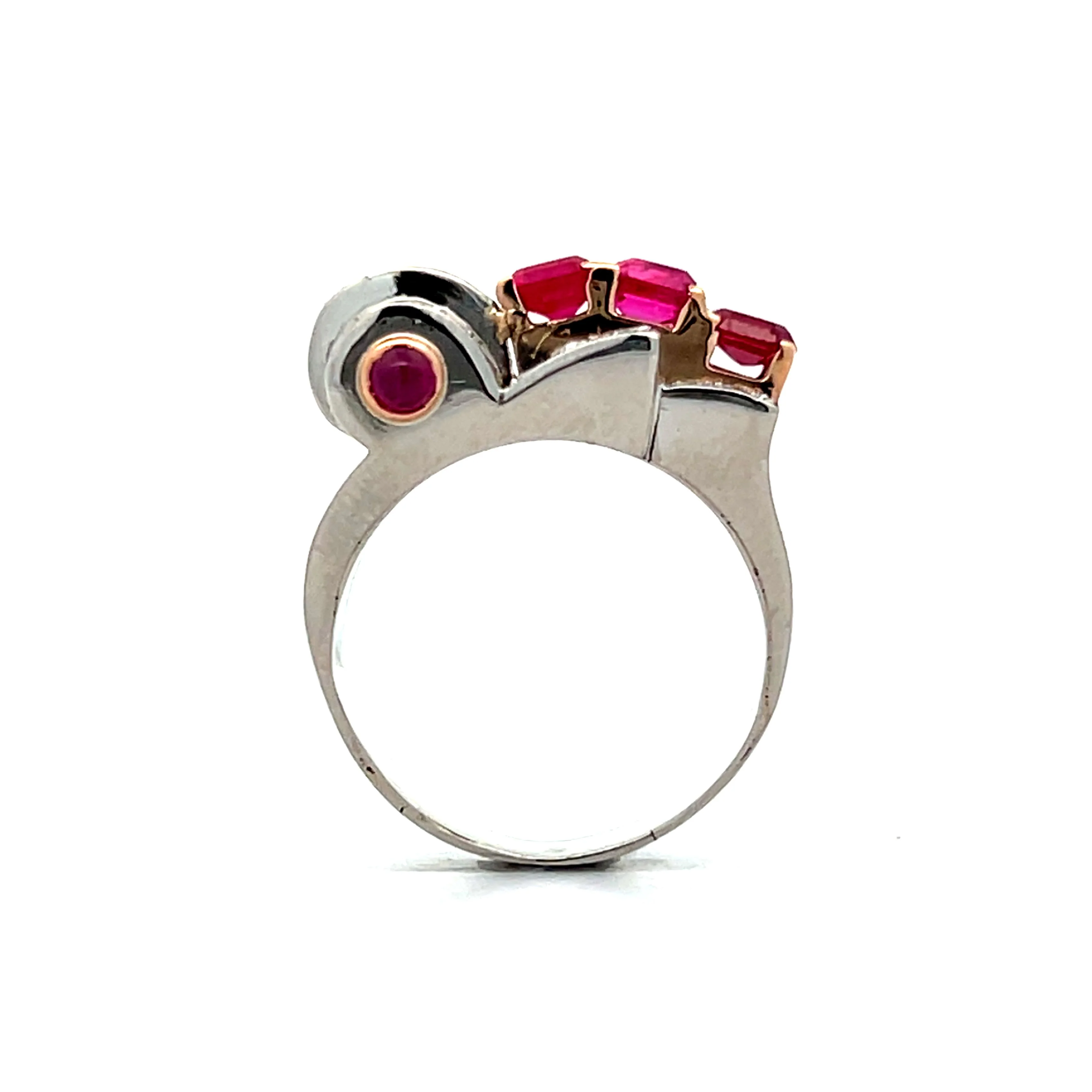 1.50 Ruby & Diamond Cocktail Ring in Platinum - Image 4