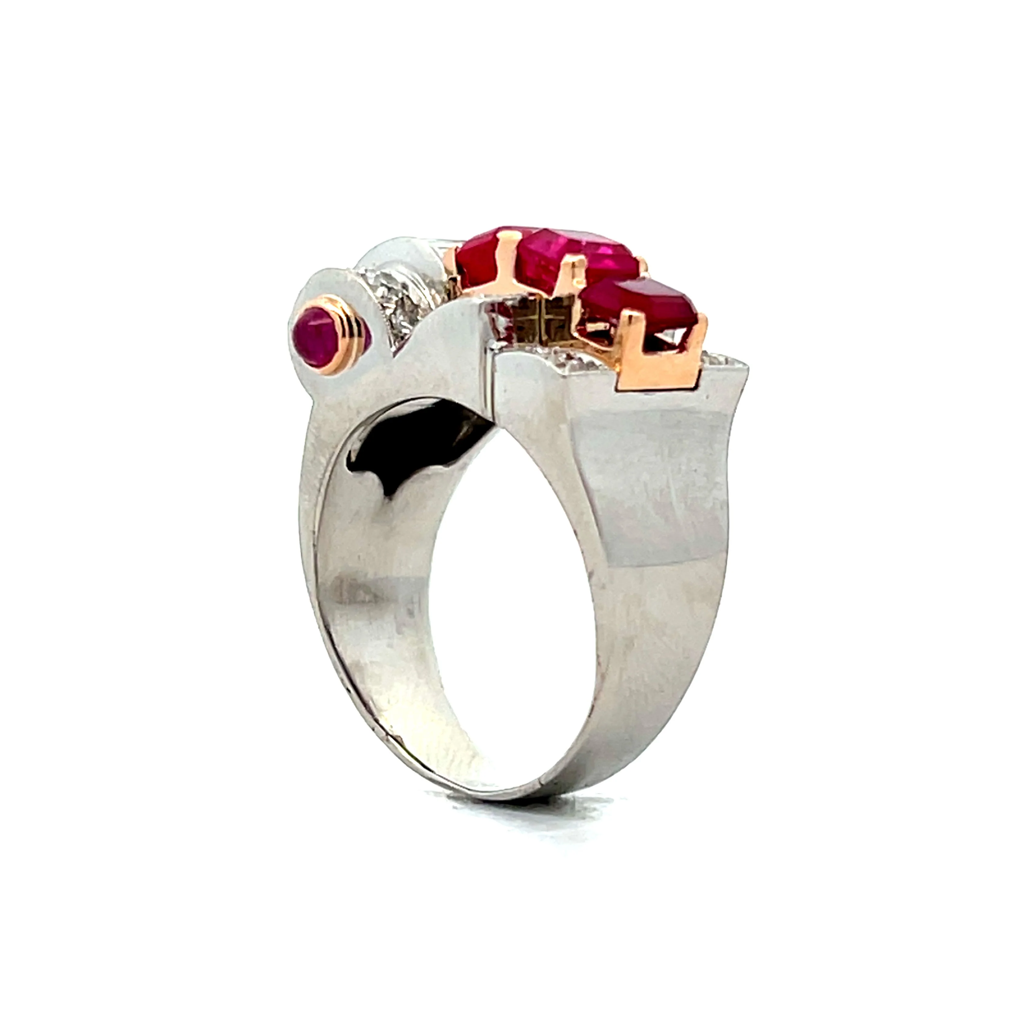 1.50 Ruby & Diamond Cocktail Ring in Platinum - Image 5