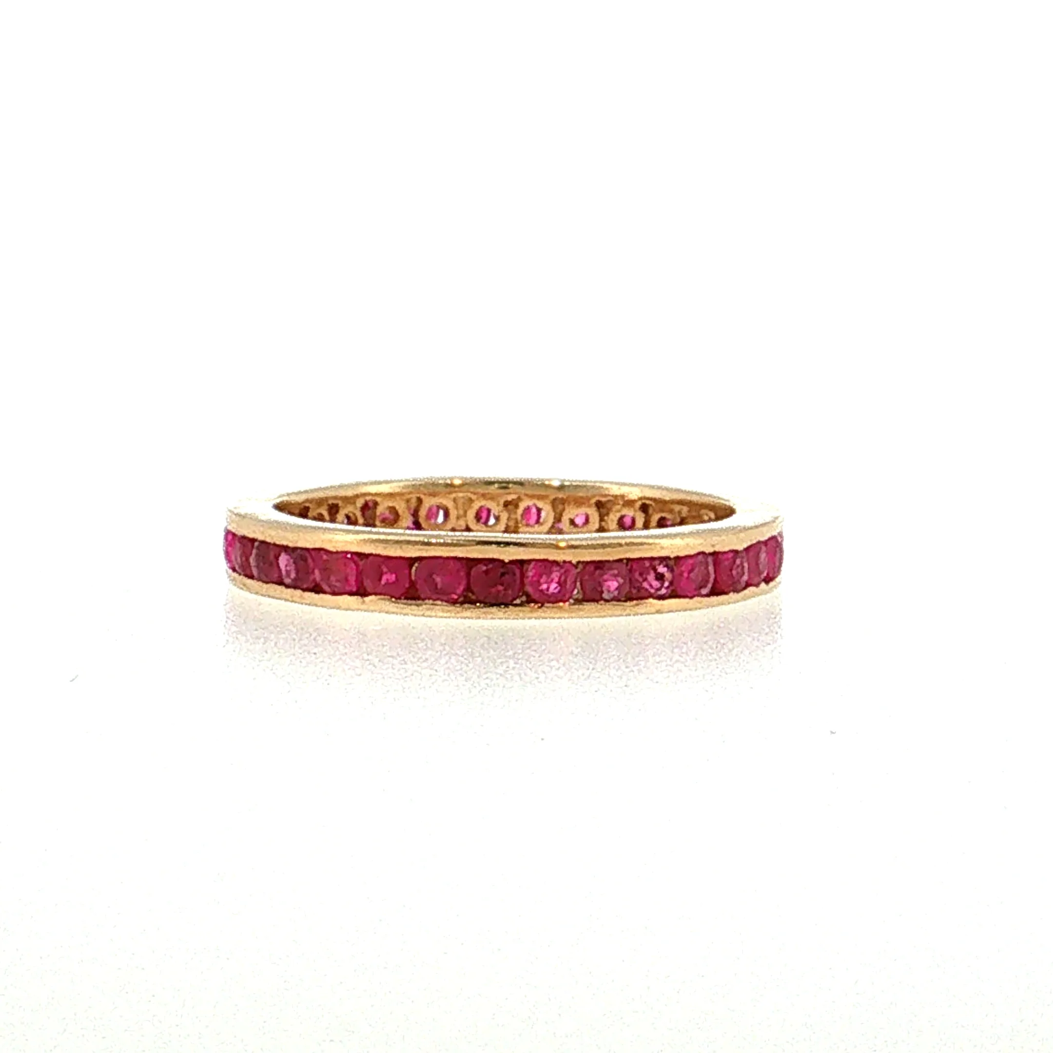 1.50 Ruby Eternity Wedding Band 14k Yellow Gold - Image 2