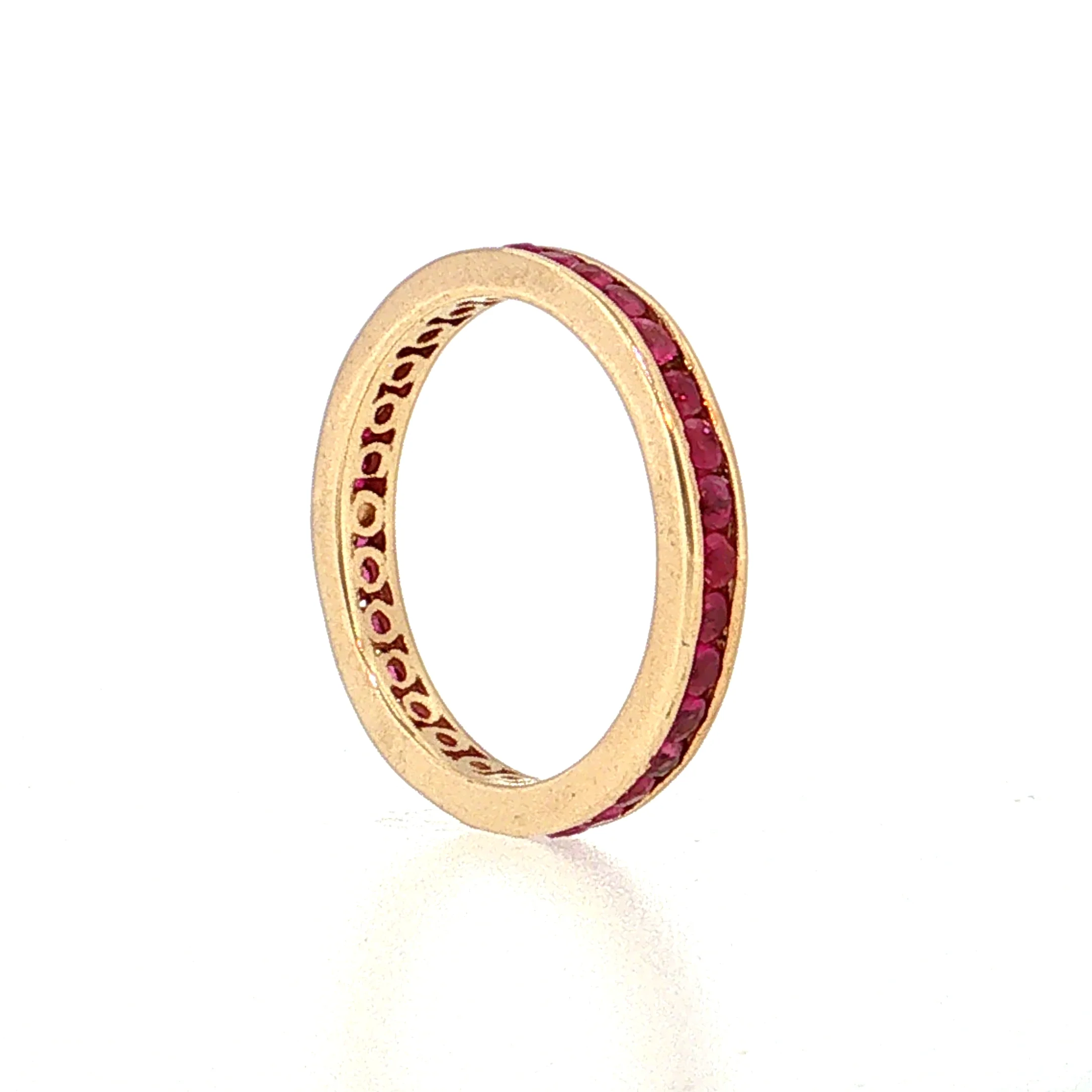 1.50 Ruby Eternity Wedding Band 14k Yellow Gold - Image 5
