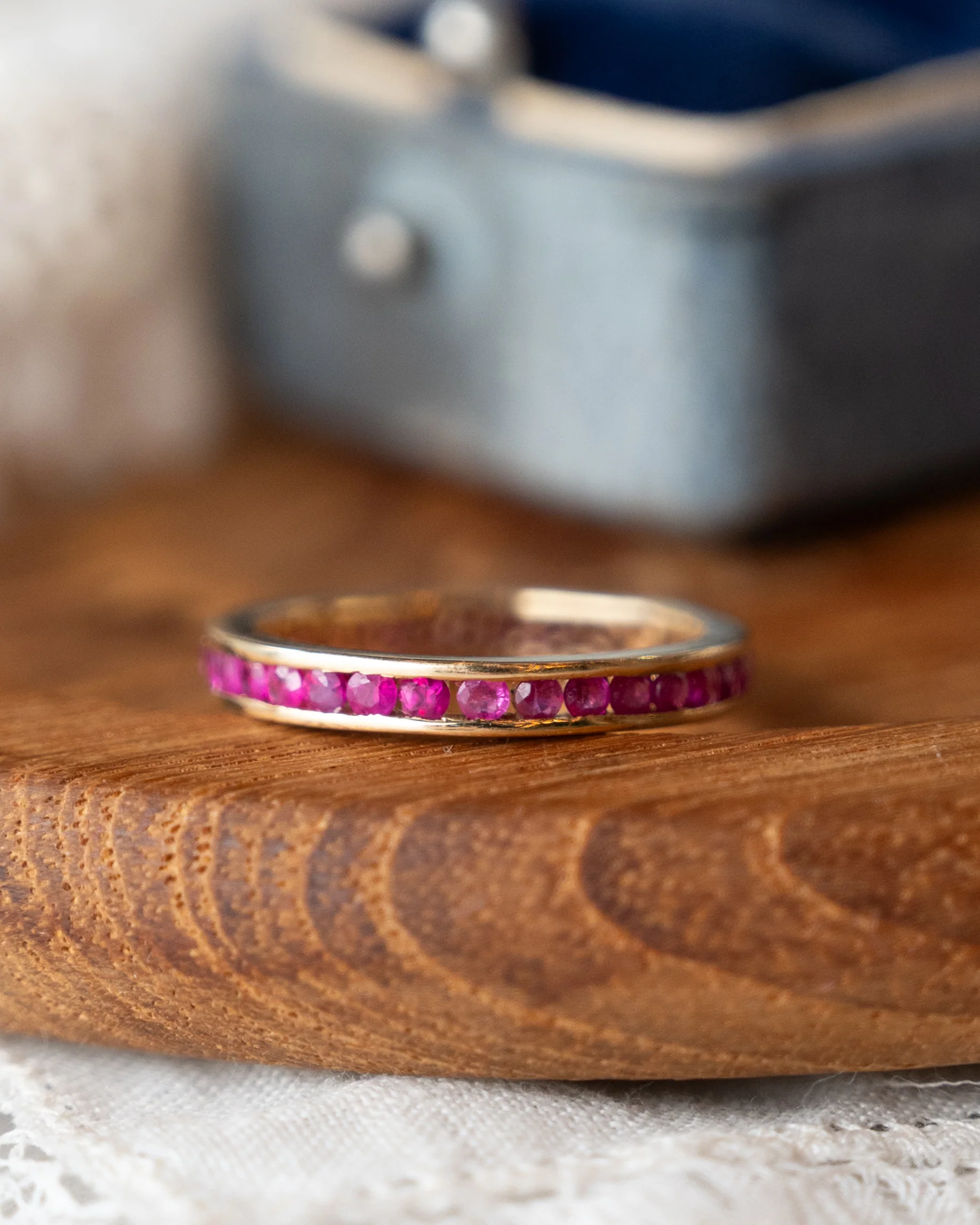 1.50 Ruby Eternity Wedding Band 14k Yellow Gold - Image 7