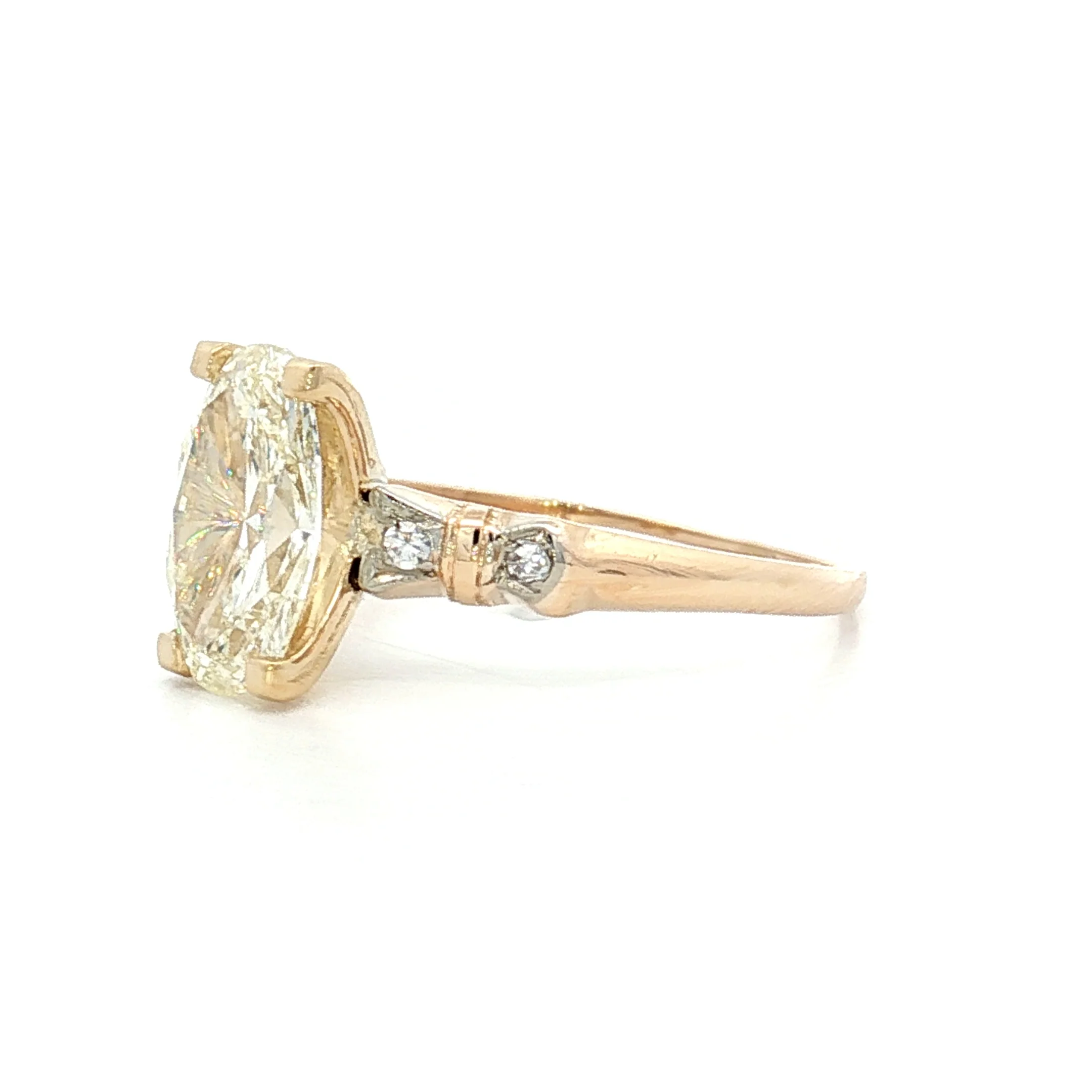 1.50 Vintage Oval Diamond Engagement Ring in 14k - Image 2
