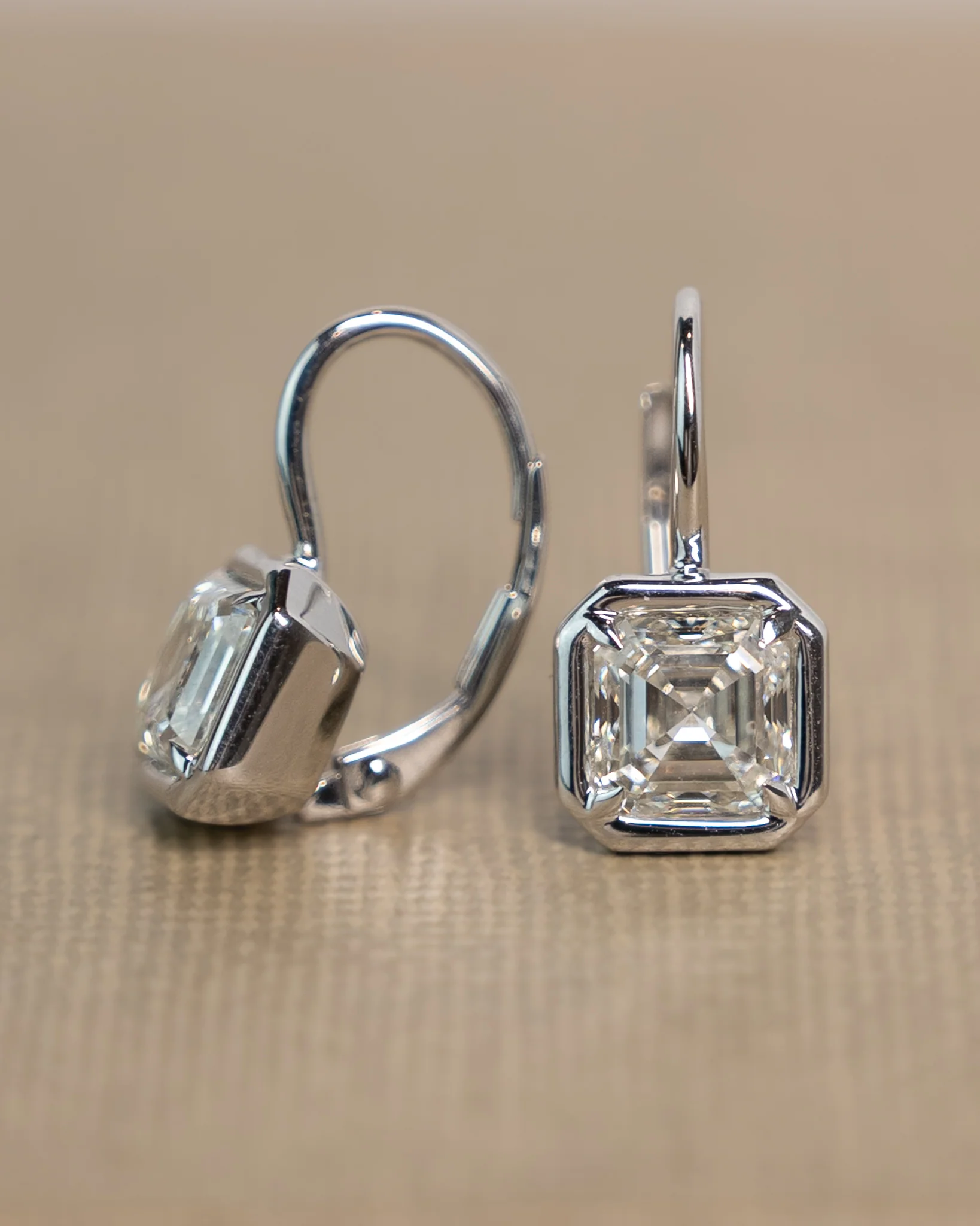 1.51 Asscher Diamond Drop Earrings in 18k - Image 5