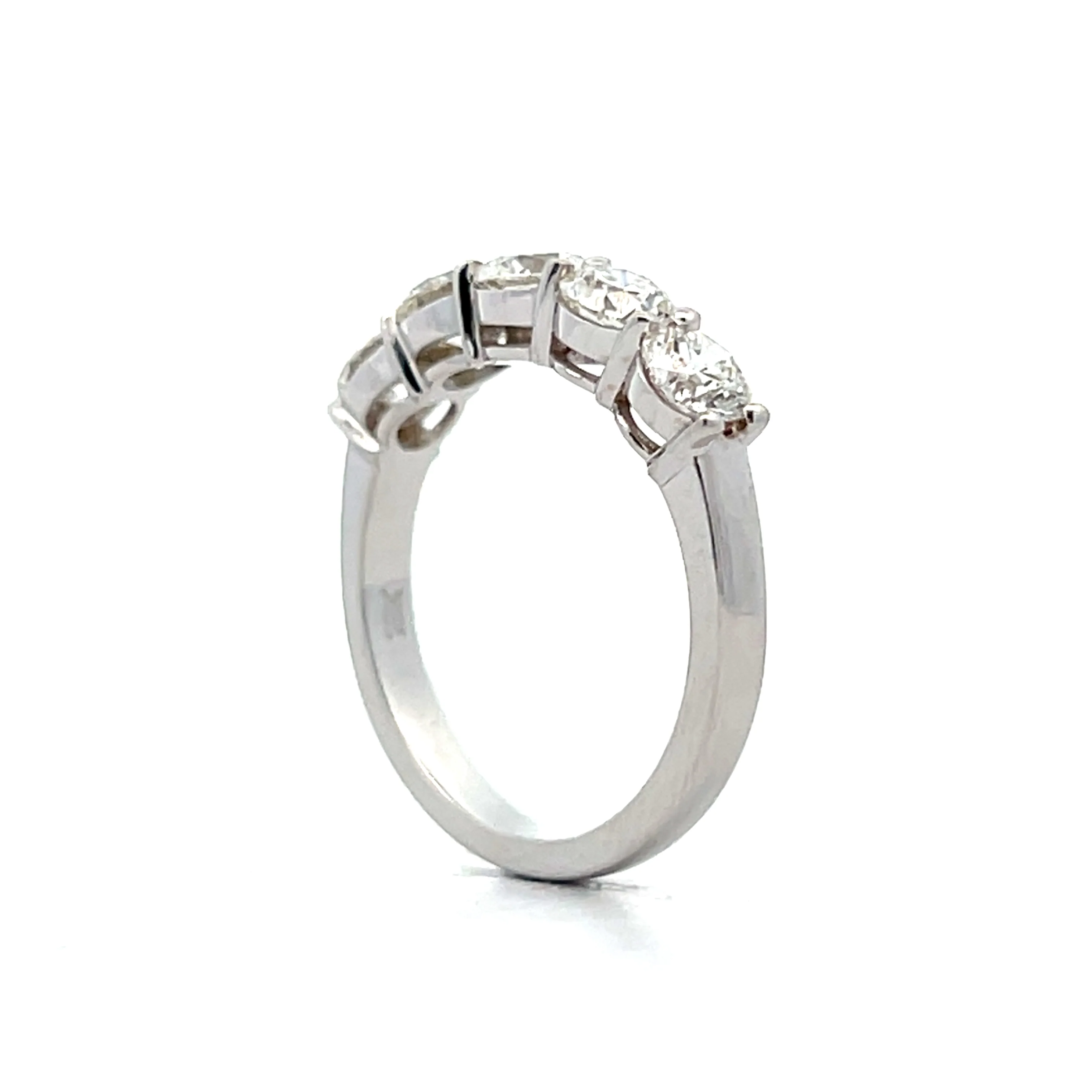 1.51 Five Stone Diamond Wedding Band in 18k - Image 5