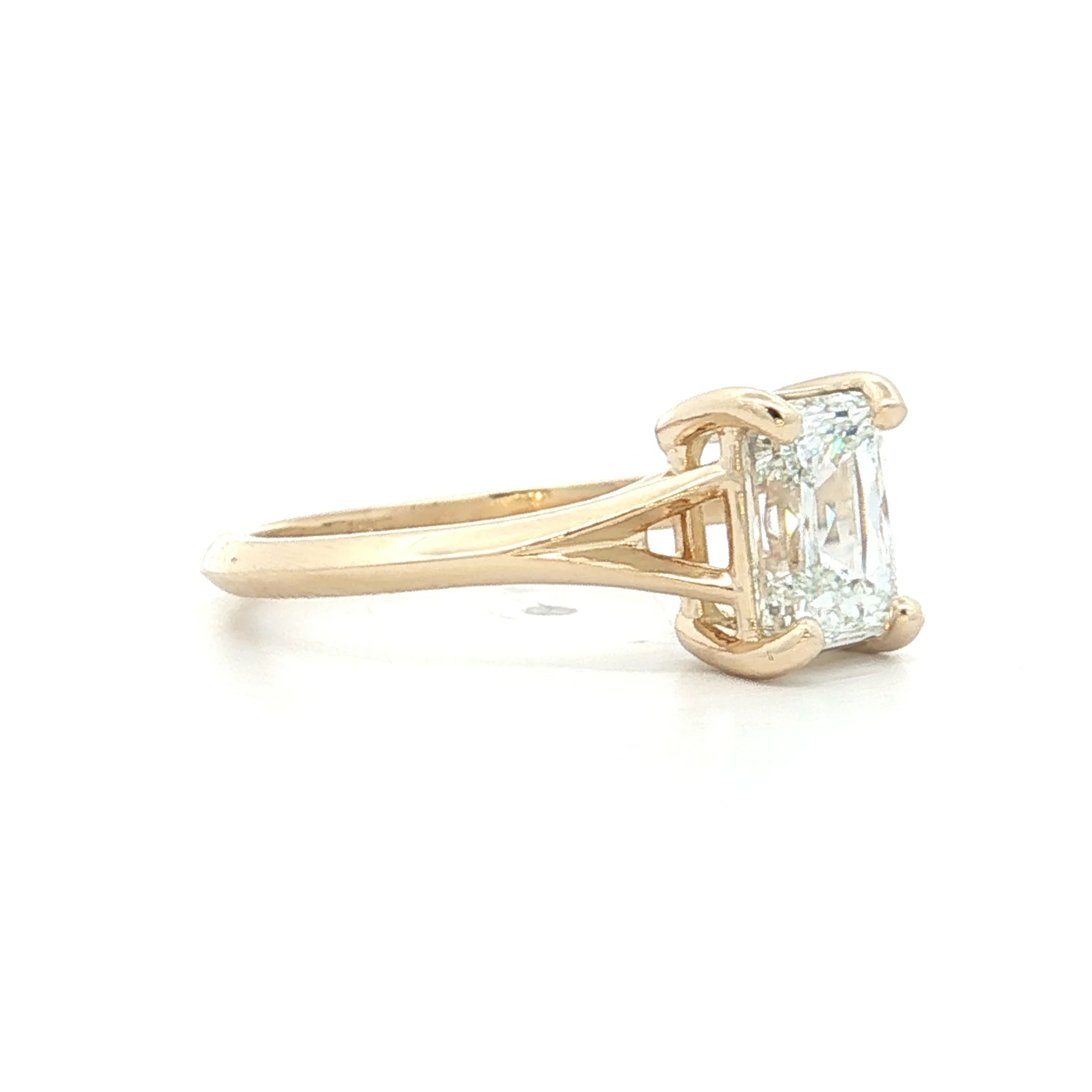 1.51 GIA Emerald Crisscut Diamond Engagement Ring 14k - Image 3