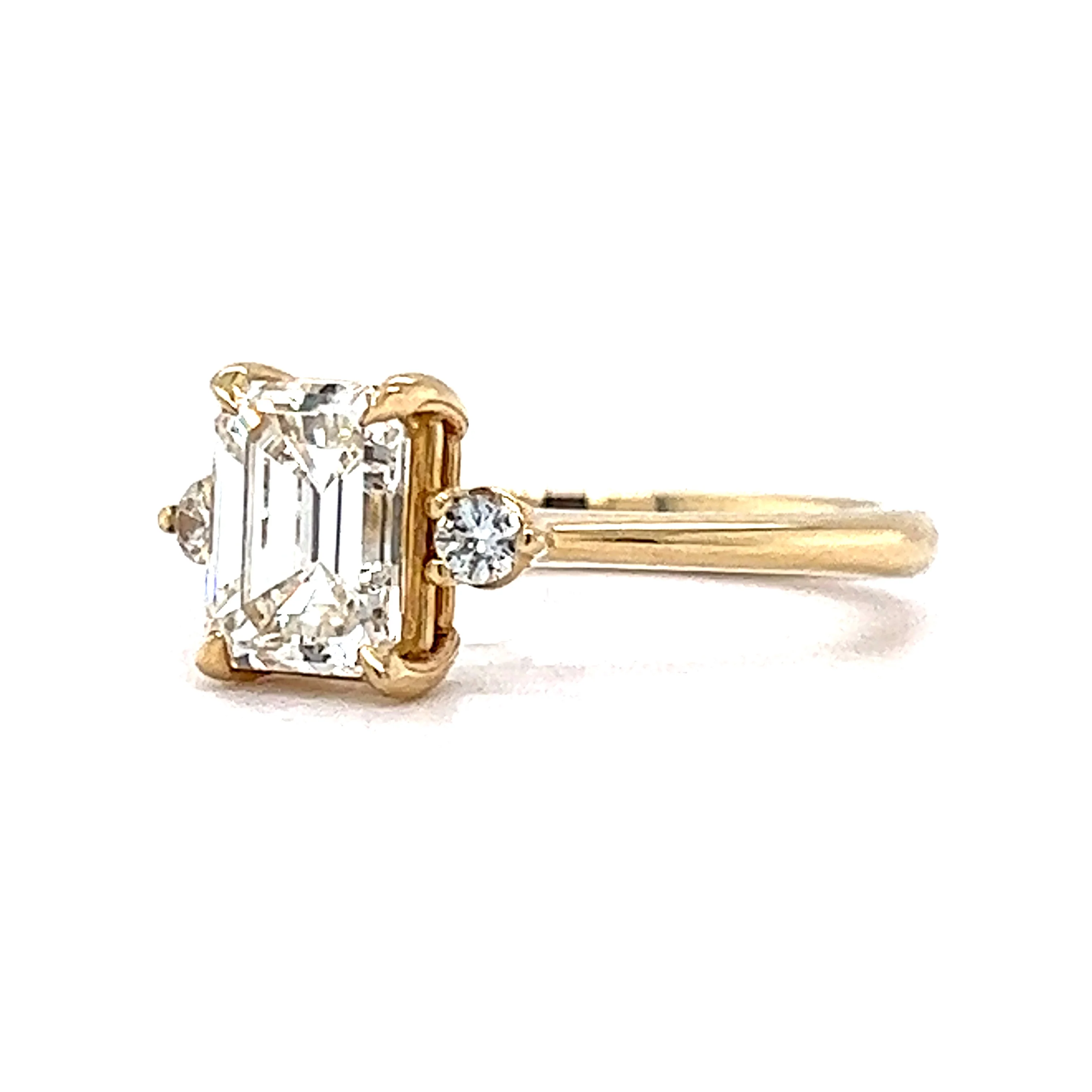 1.51 GIA Emerald Cut Diamond Engagement Ring in 14k Yellow Gold - Image 2