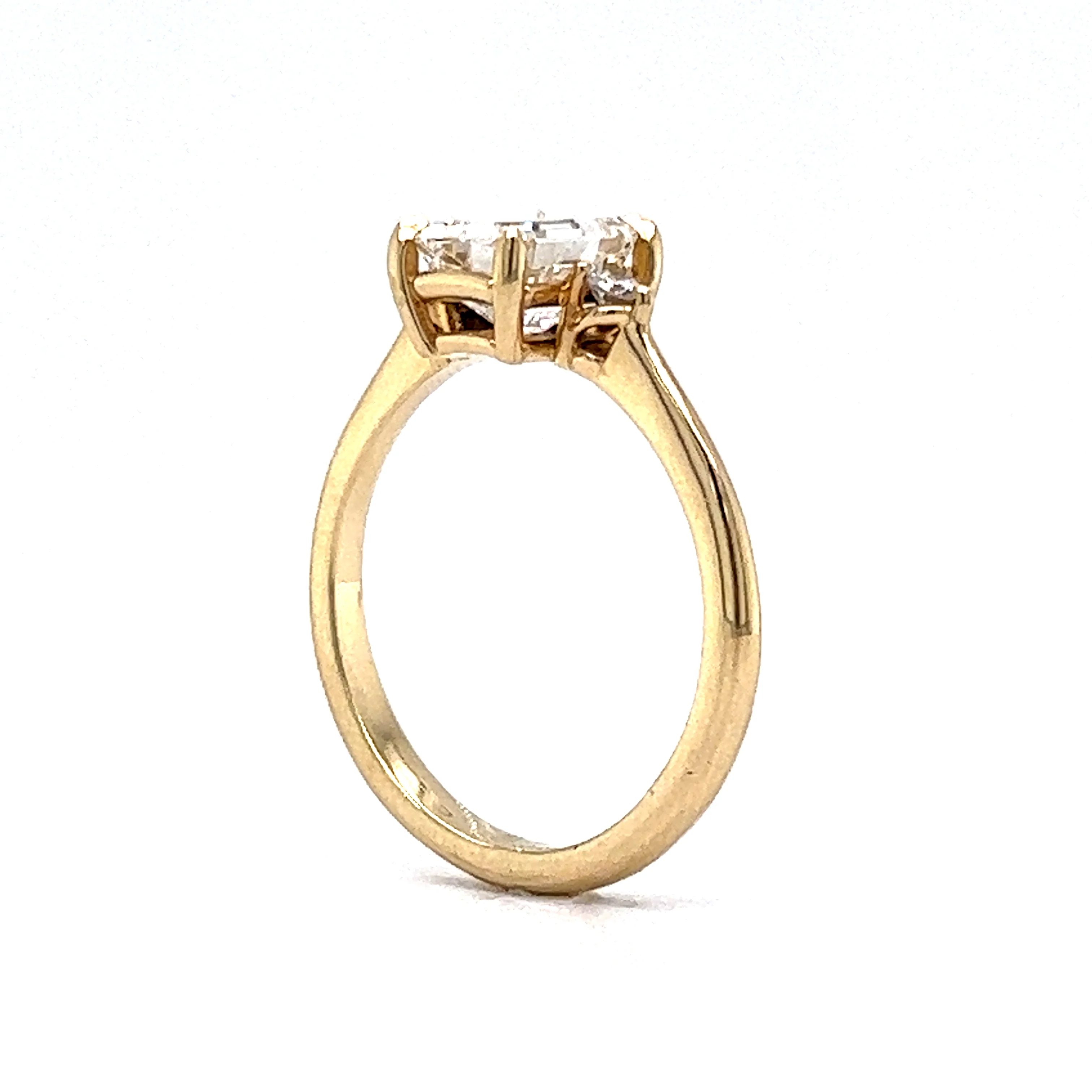 1.51 GIA Emerald Cut Diamond Engagement Ring in 14k Yellow Gold - Image 5