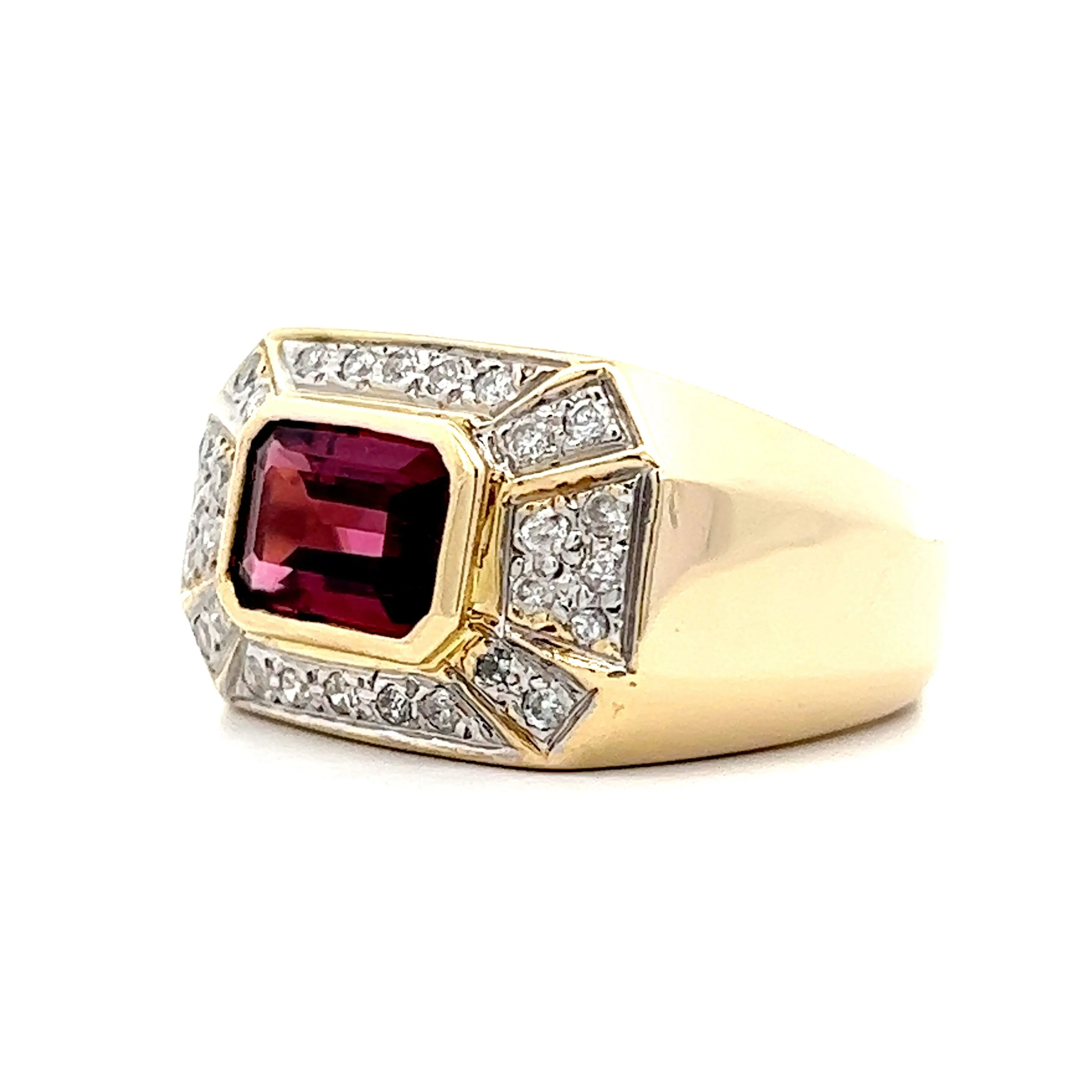 1.51 Pink Tourmaline Cocktail Ring in 14k Yellow Gold - Image 2