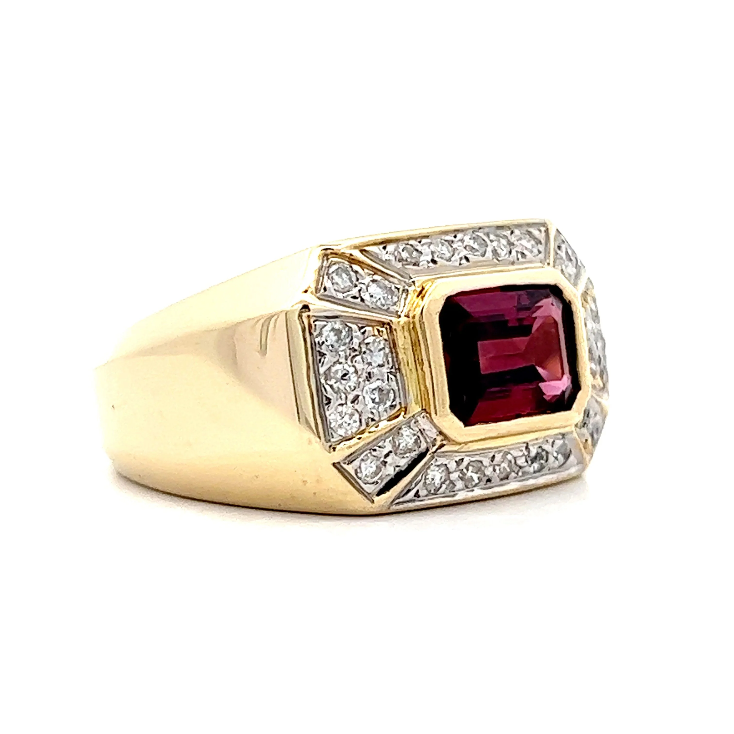 1.51 Pink Tourmaline Cocktail Ring in 14k Yellow Gold - Image 3