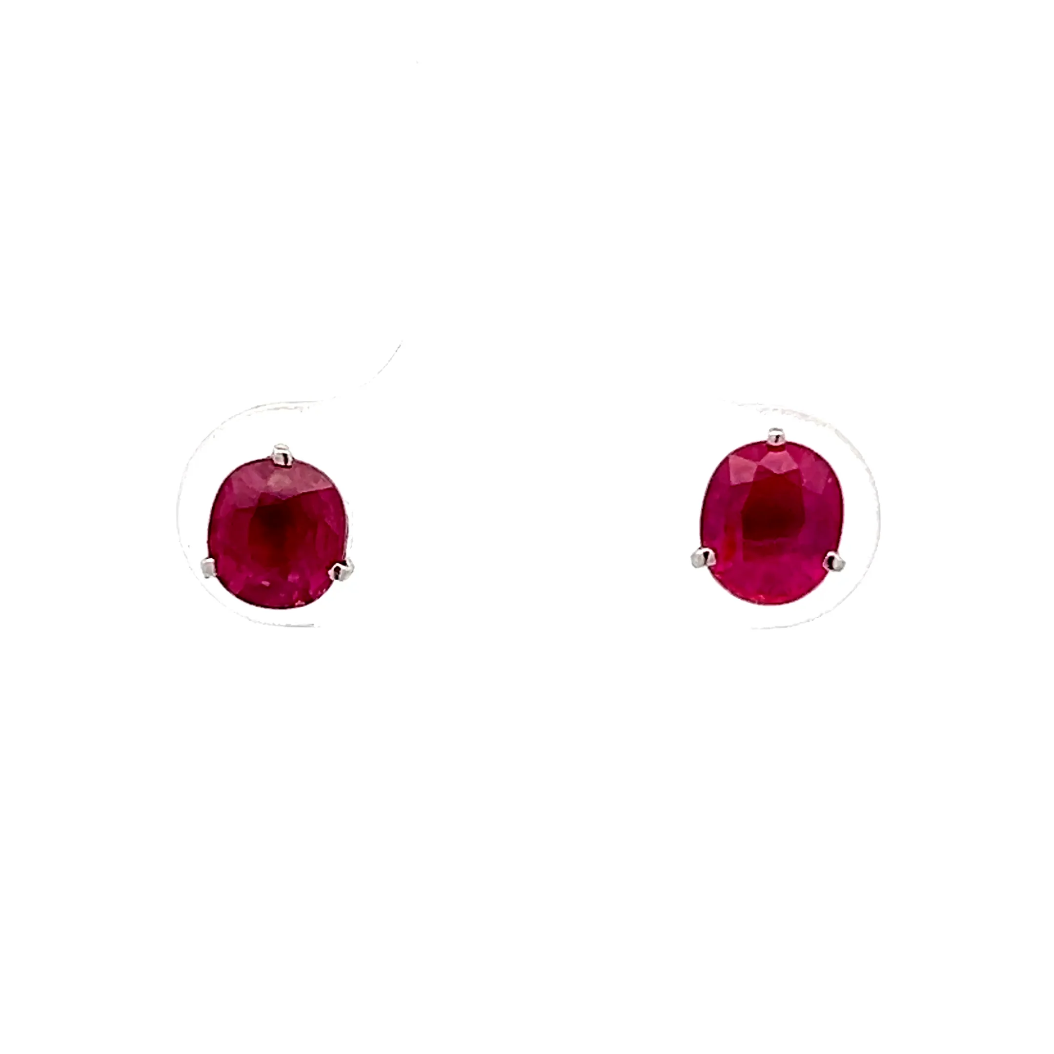 1.51 Ruby Stud Earrings in Platinum