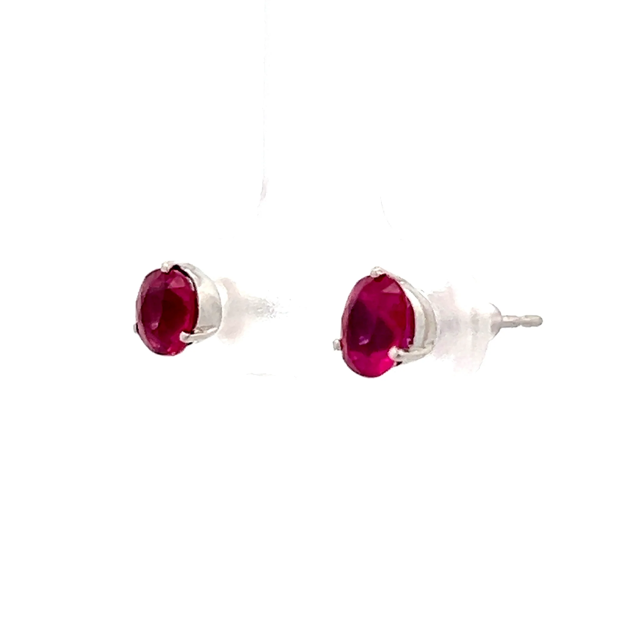 1.51 Ruby Stud Earrings in Platinum - Image 2