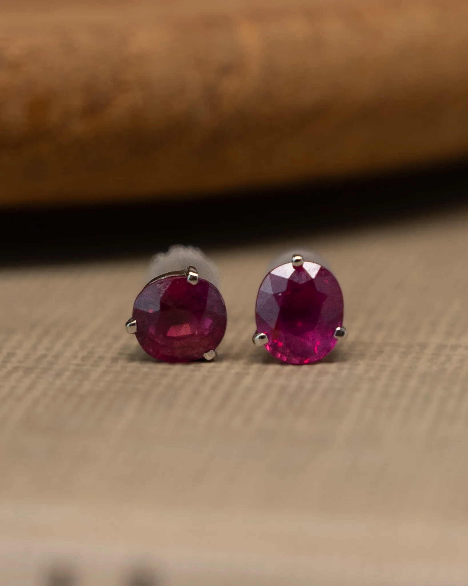 1.51 Ruby Stud Earrings in Platinum - Image 4