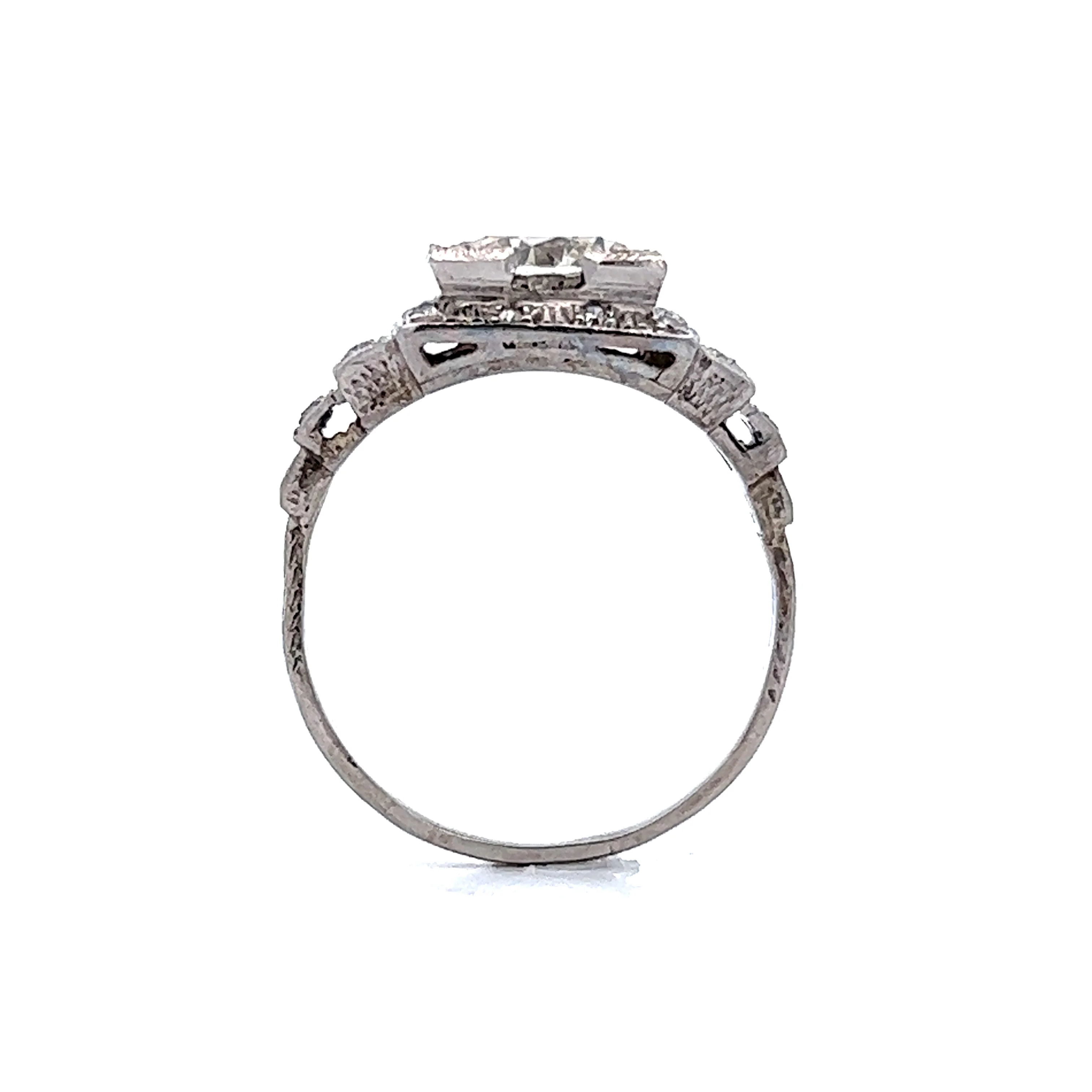 1.51 Vintage Art Deco Engagement Ring in Platinum - Image 4