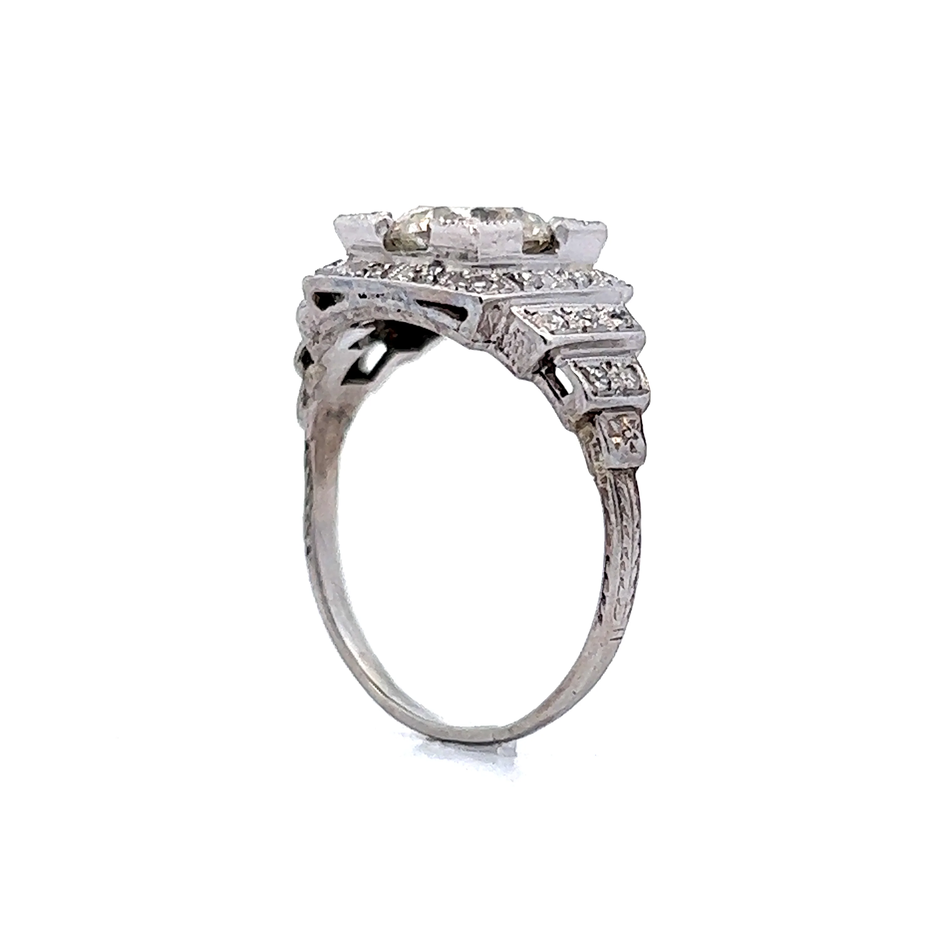 1.51 Vintage Art Deco Engagement Ring in Platinum - Image 5