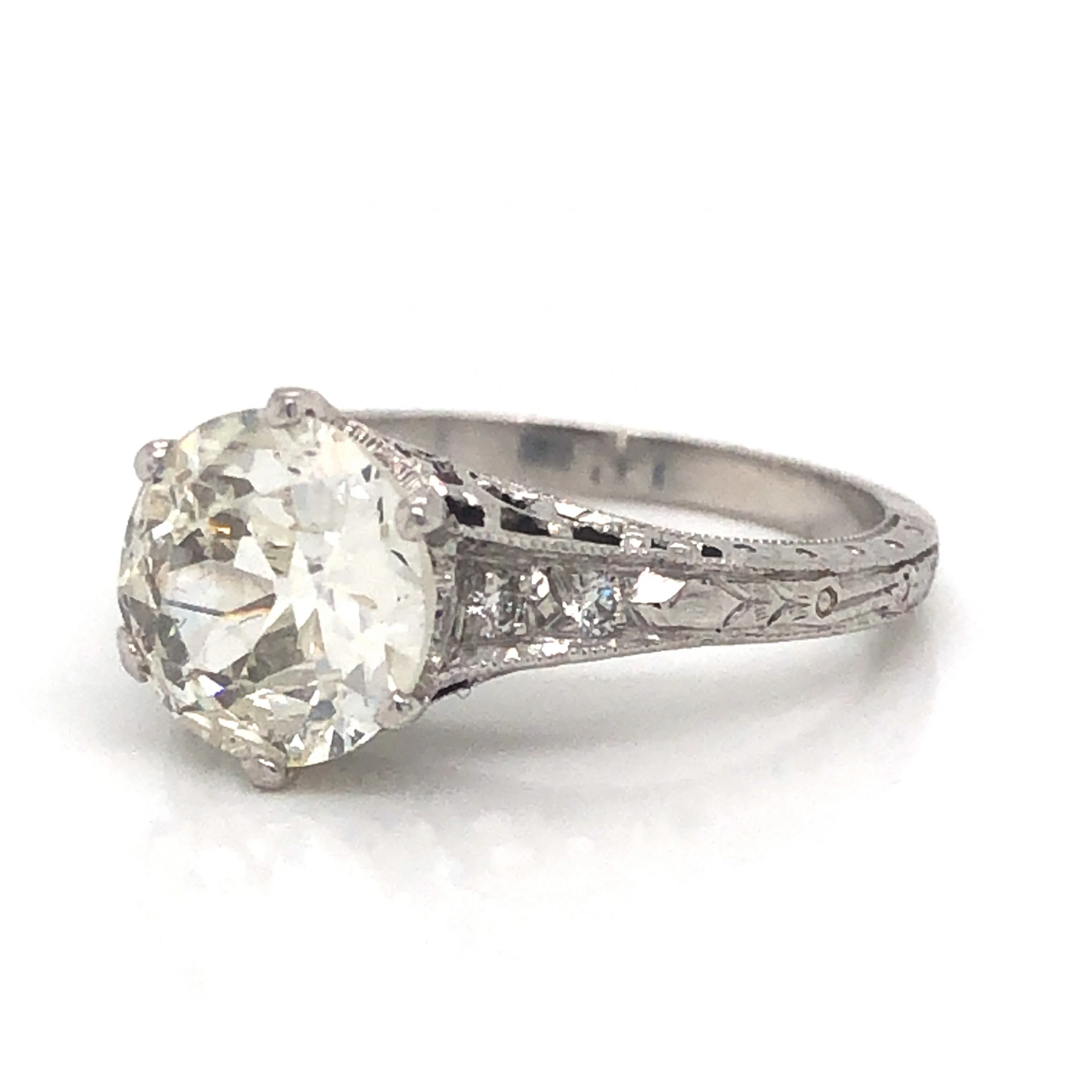 1.52 Art Deco Diamond Filigree Engagement Ring in Platinum - Image 2