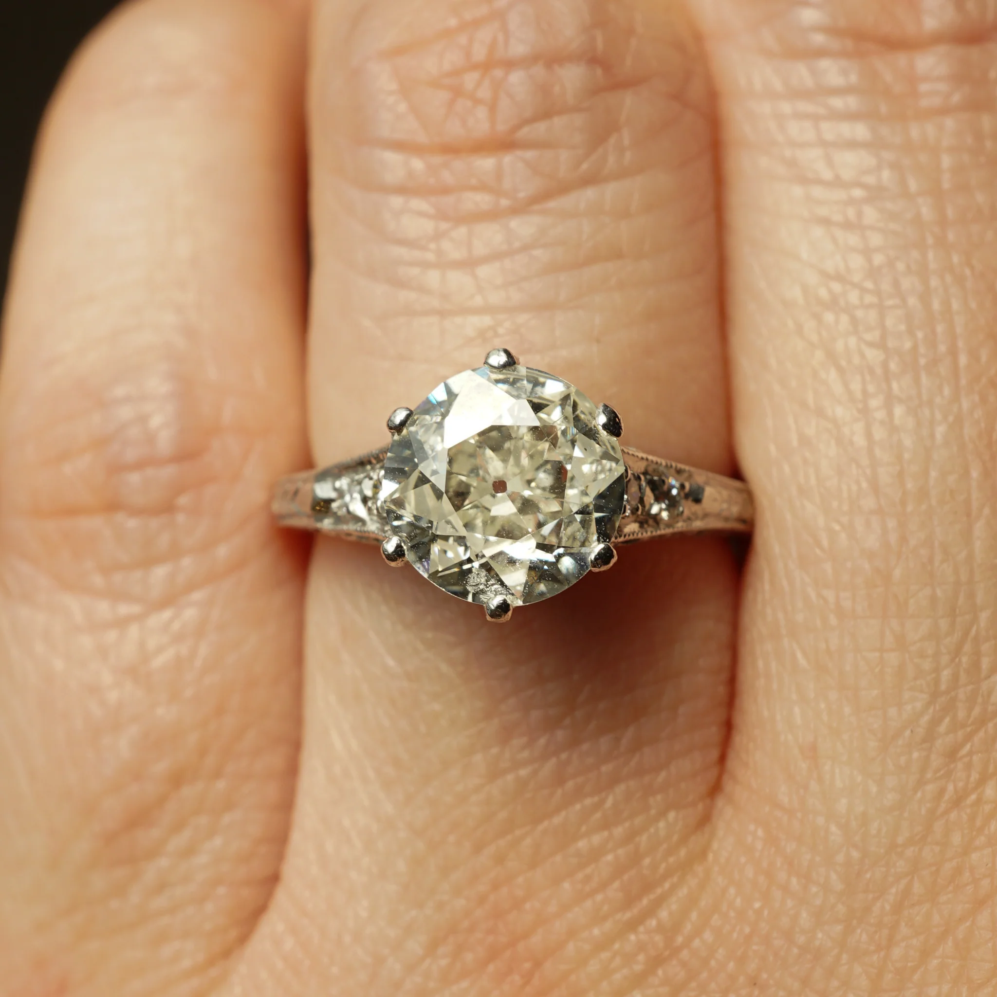 1.52 Art Deco Diamond Filigree Engagement Ring in Platinum - Image 7