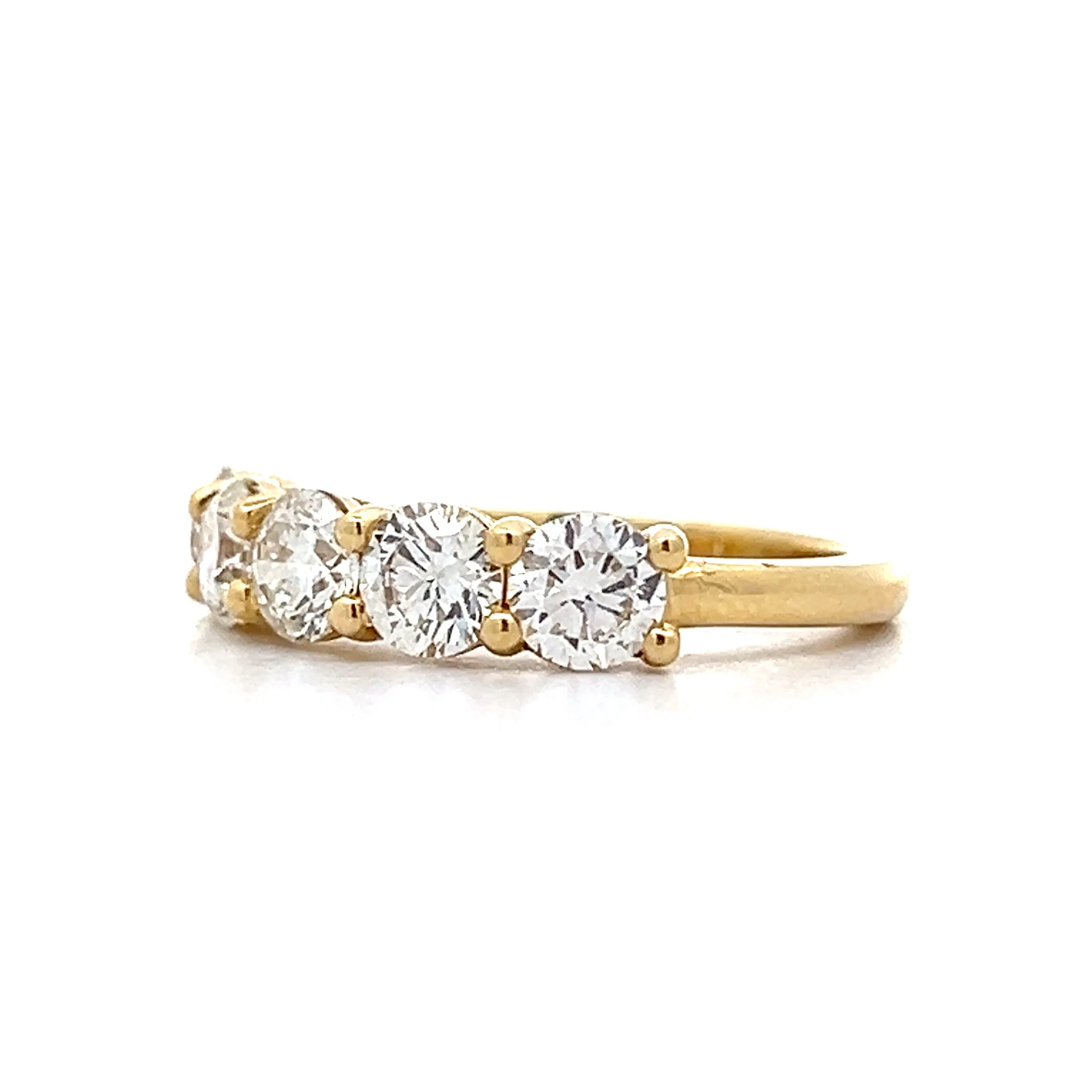 1.52 Five Stone Diamond Band in 18k Yellow Gold - Image 2