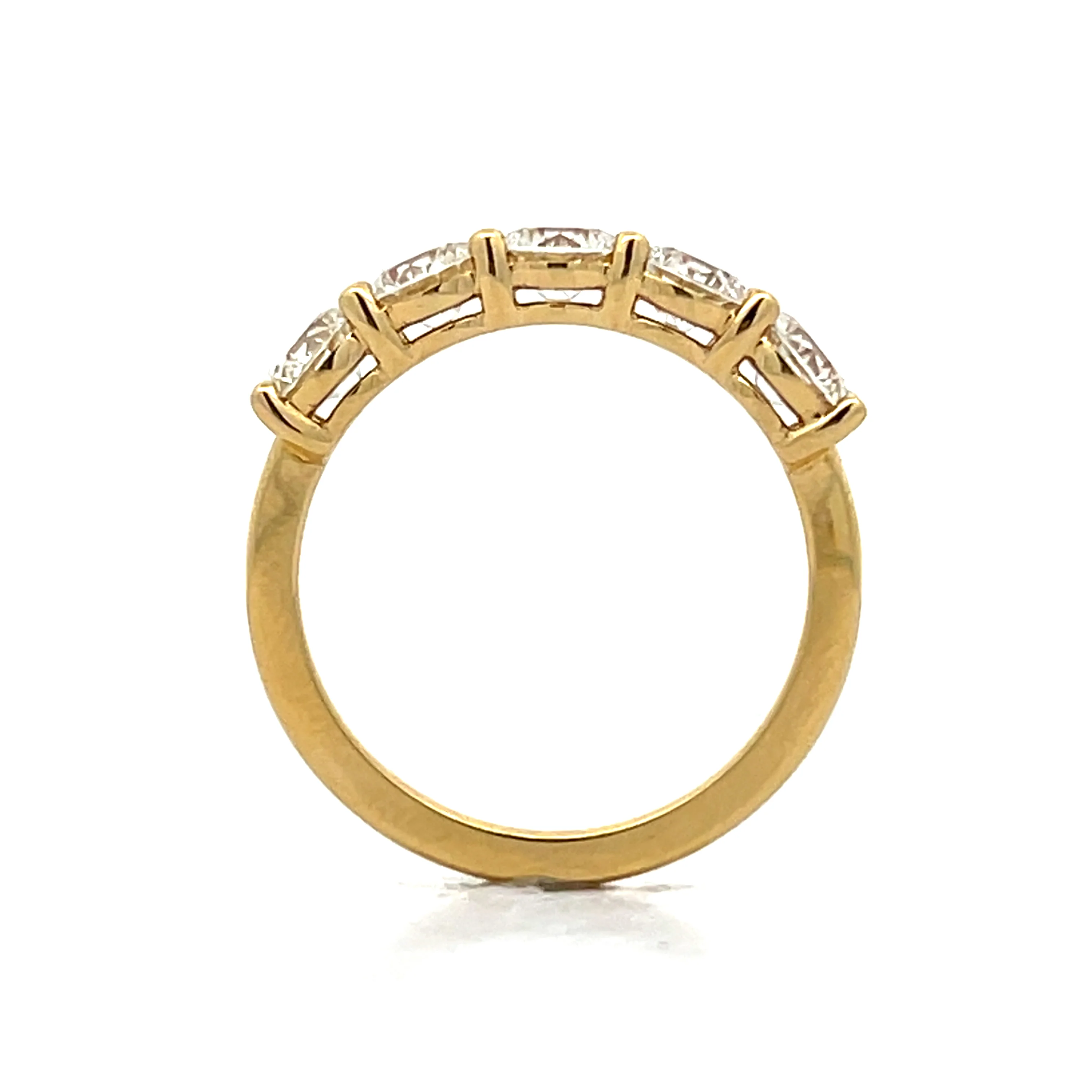 1.52 Five Stone Diamond Band in 18k Yellow Gold - Image 4