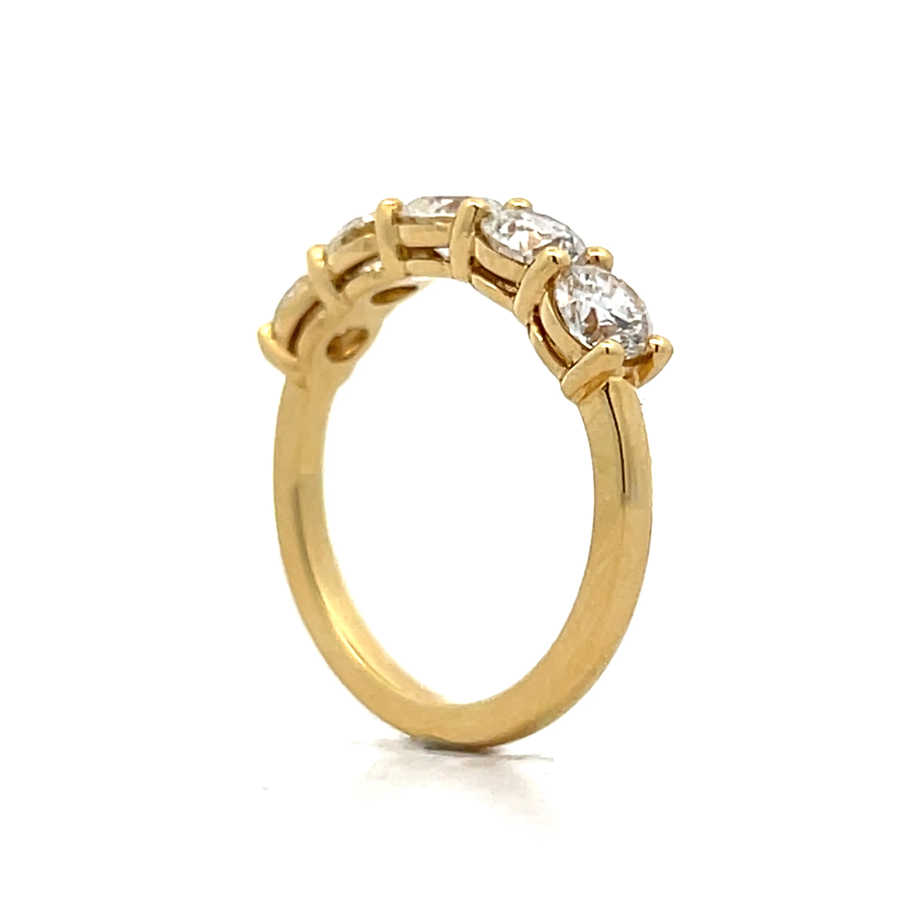 1.52 Five Stone Diamond Band in 18k Yellow Gold - Image 5
