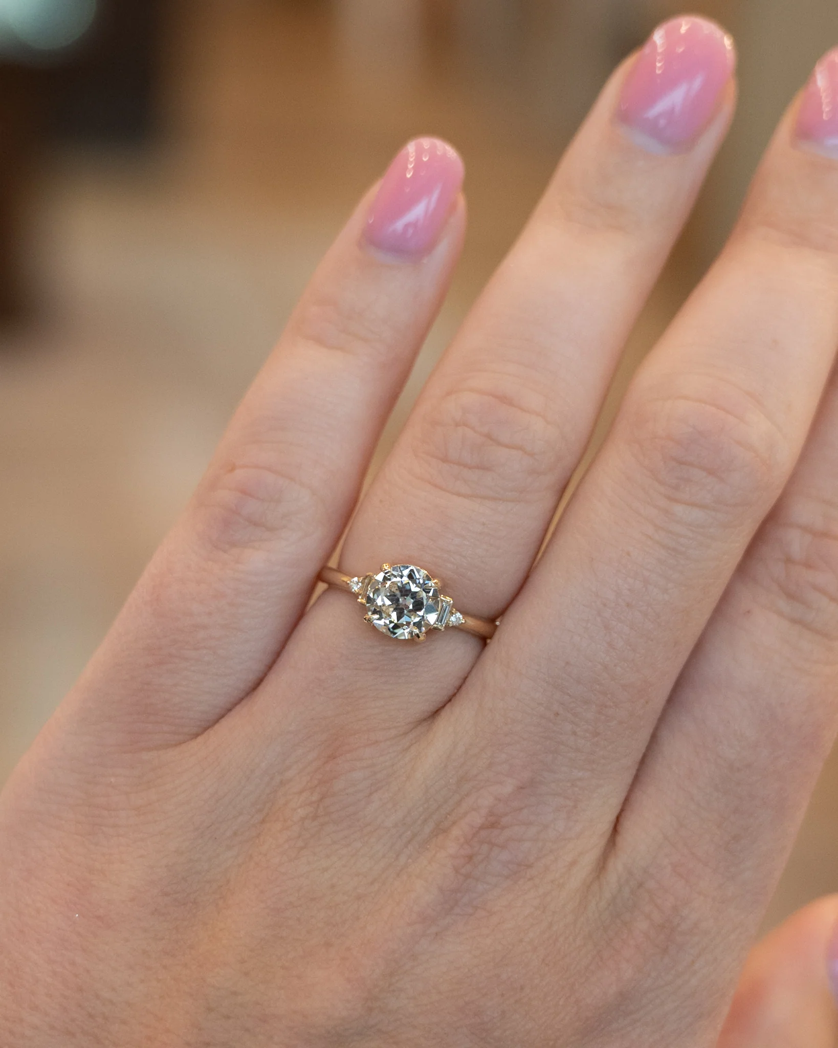 1.52 Old European Diamond Engagement Ring 14k - Image 7
