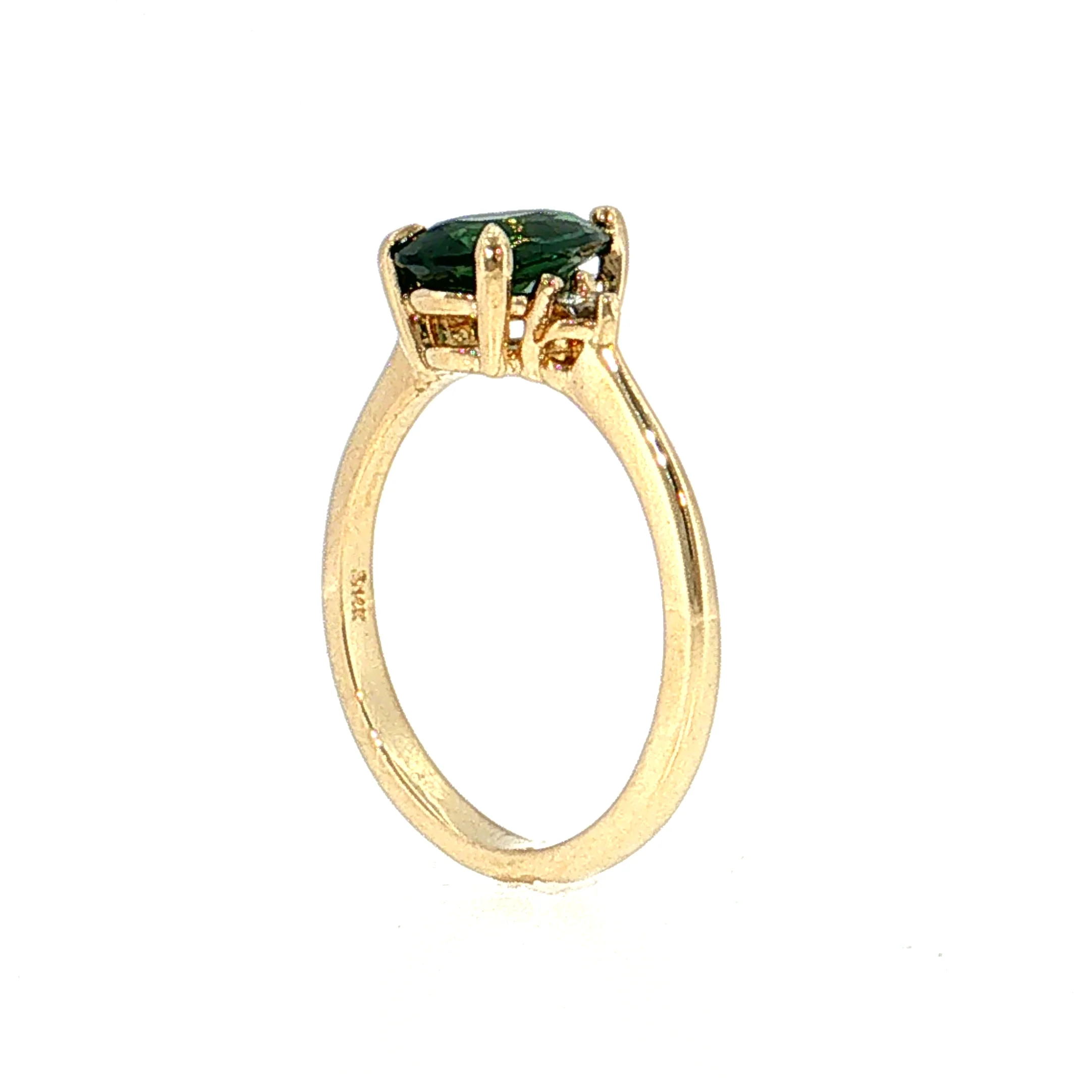 1.52 Pear Sapphire Three Stone Engagement Ring 14k - Image 5