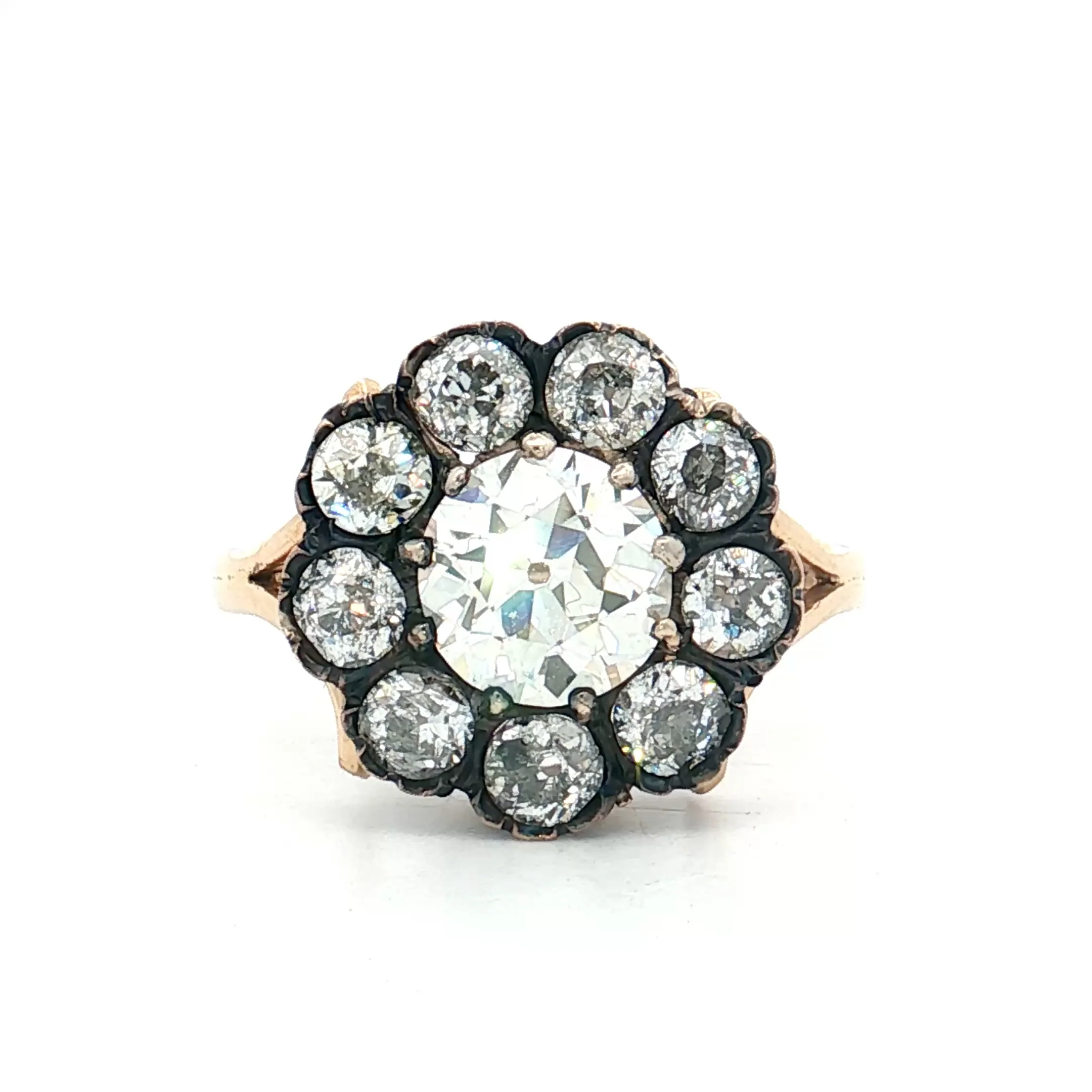 1.52 Victorian European Diamond Engagement Ring 14k/SS