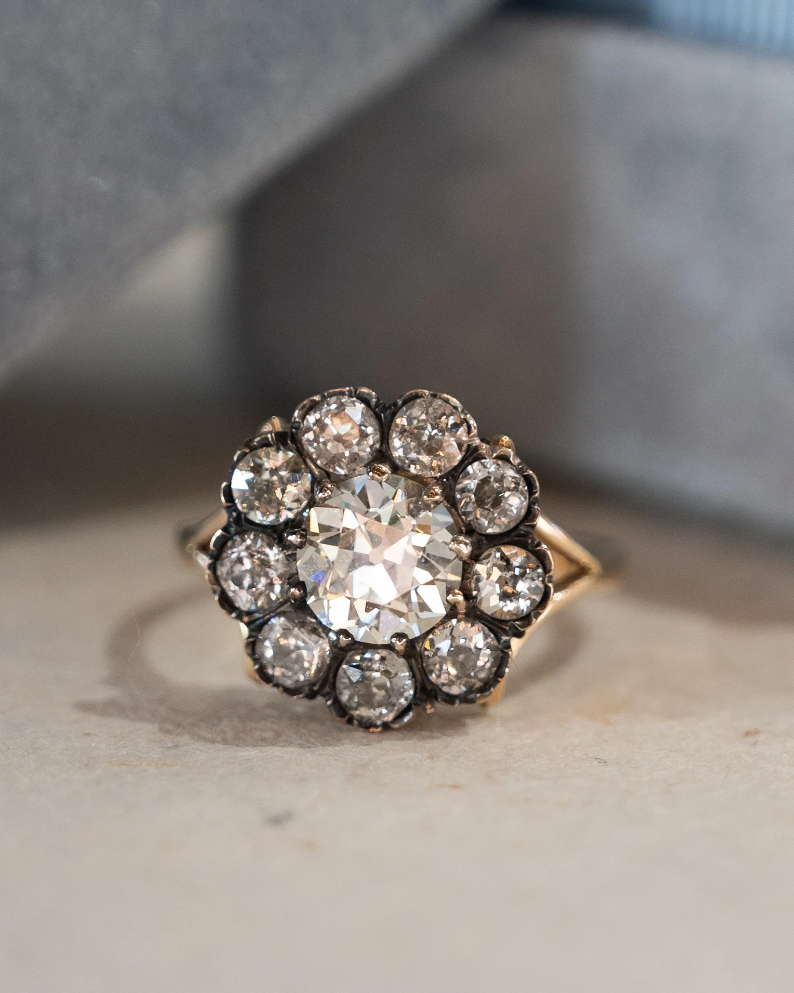 1.52 Victorian European Diamond Engagement Ring 14k/SS - Image 6