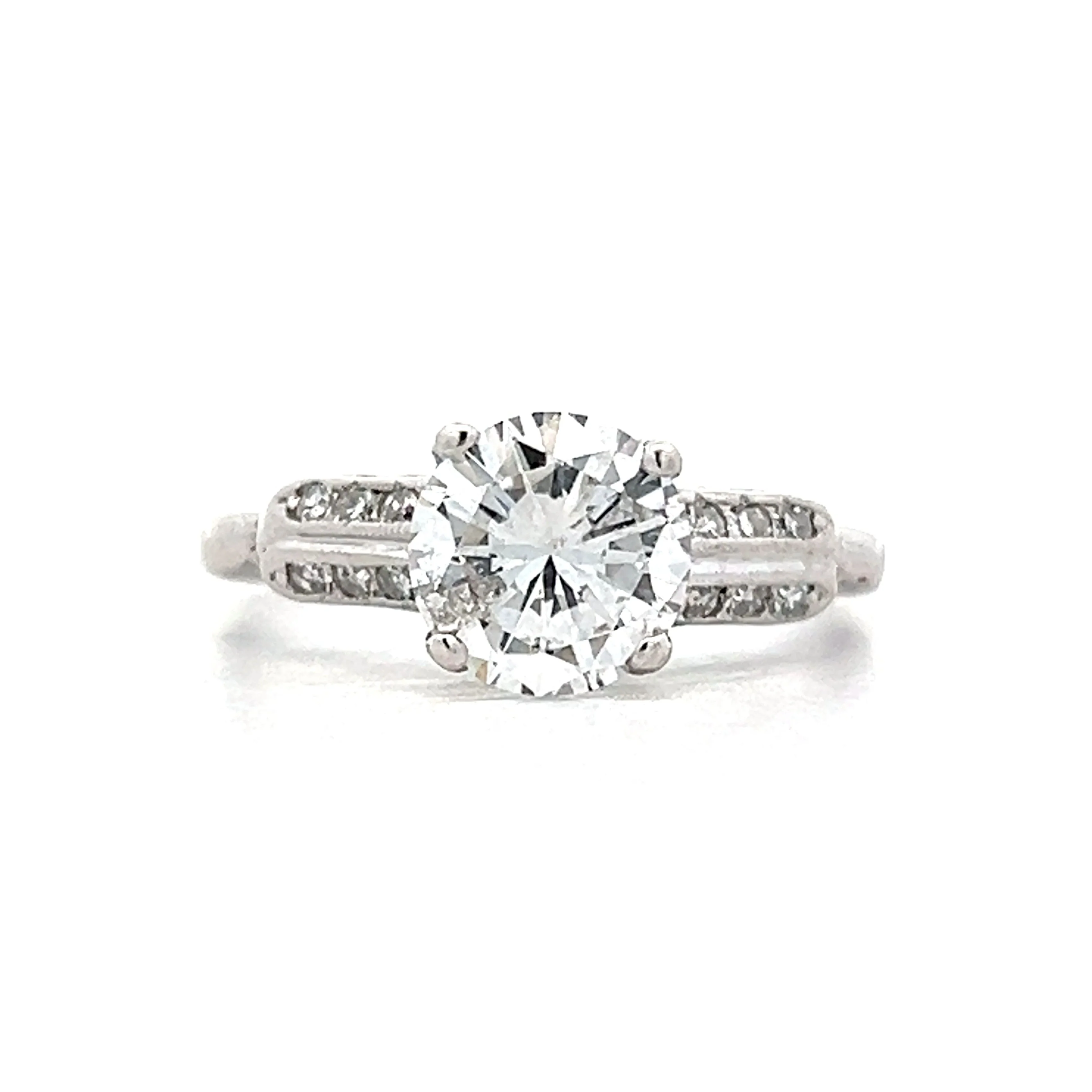 1.52 Antique Art Deco Engagement Ring in Platinum
