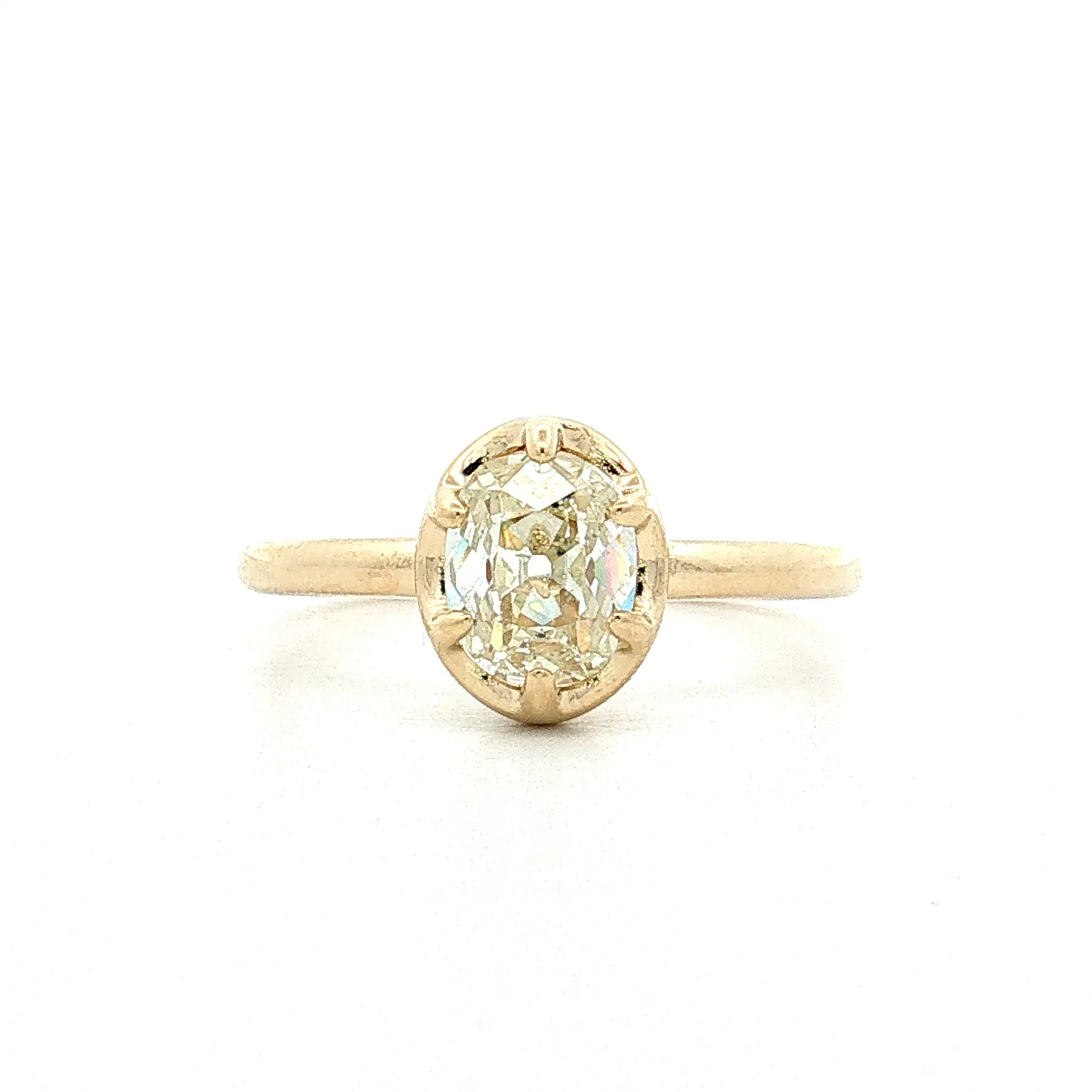 1.53 Old Mine Cushion Diamond Engagement Ring 14k