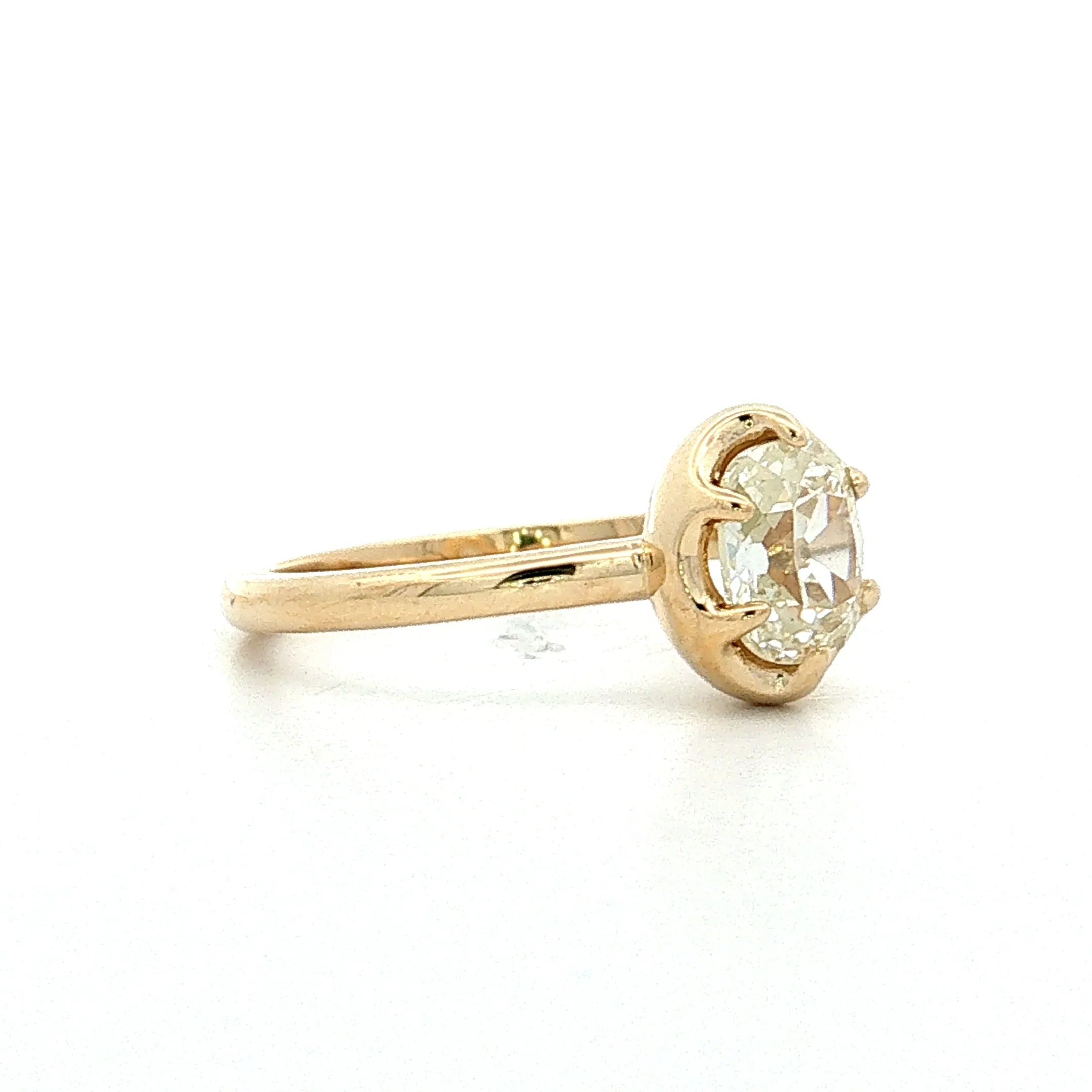 1.53 Old Mine Cushion Diamond Engagement Ring 14k - Image 3
